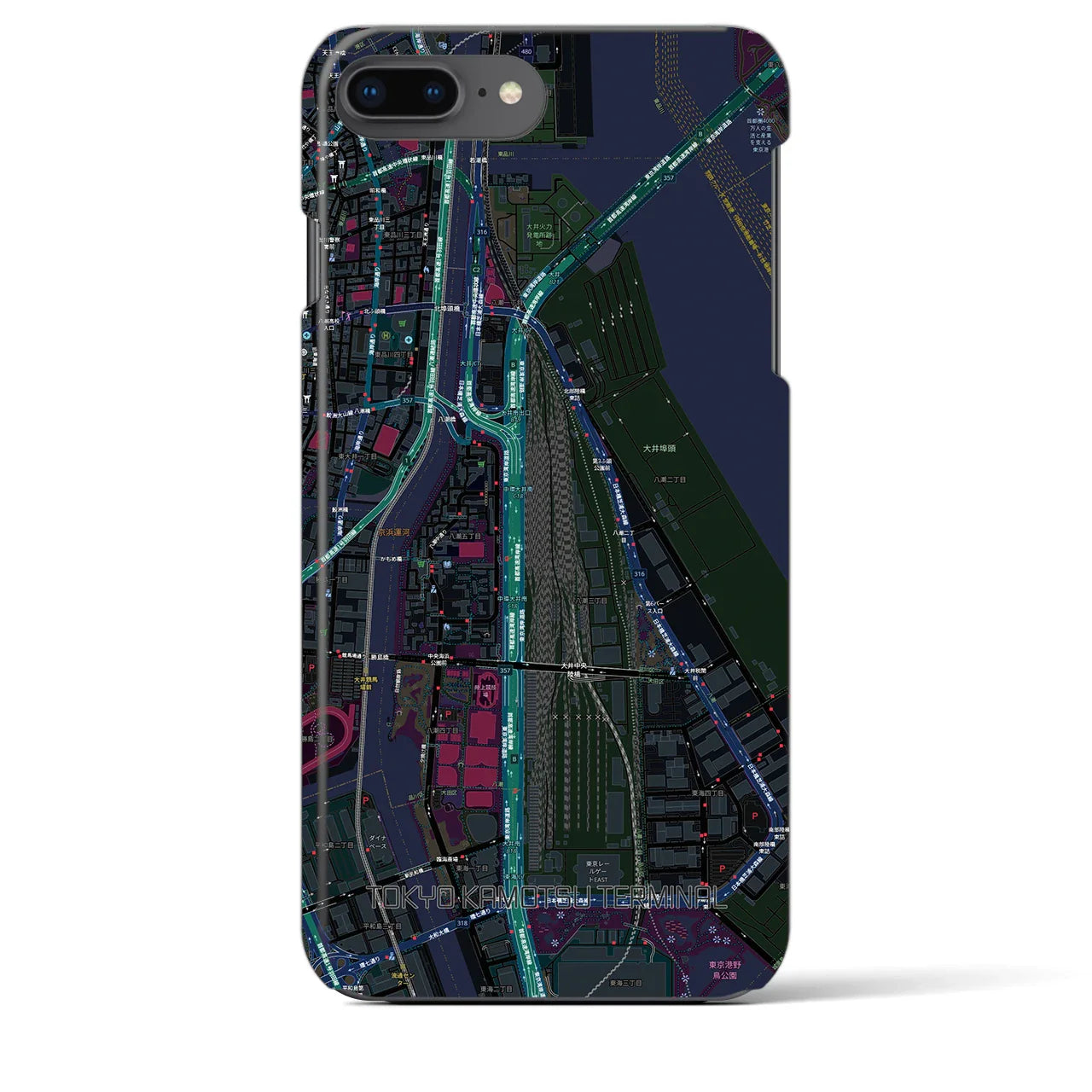 【東京貨物ターミナル(東京都)】地図柄iPhoneケース(バックカバータイプ)