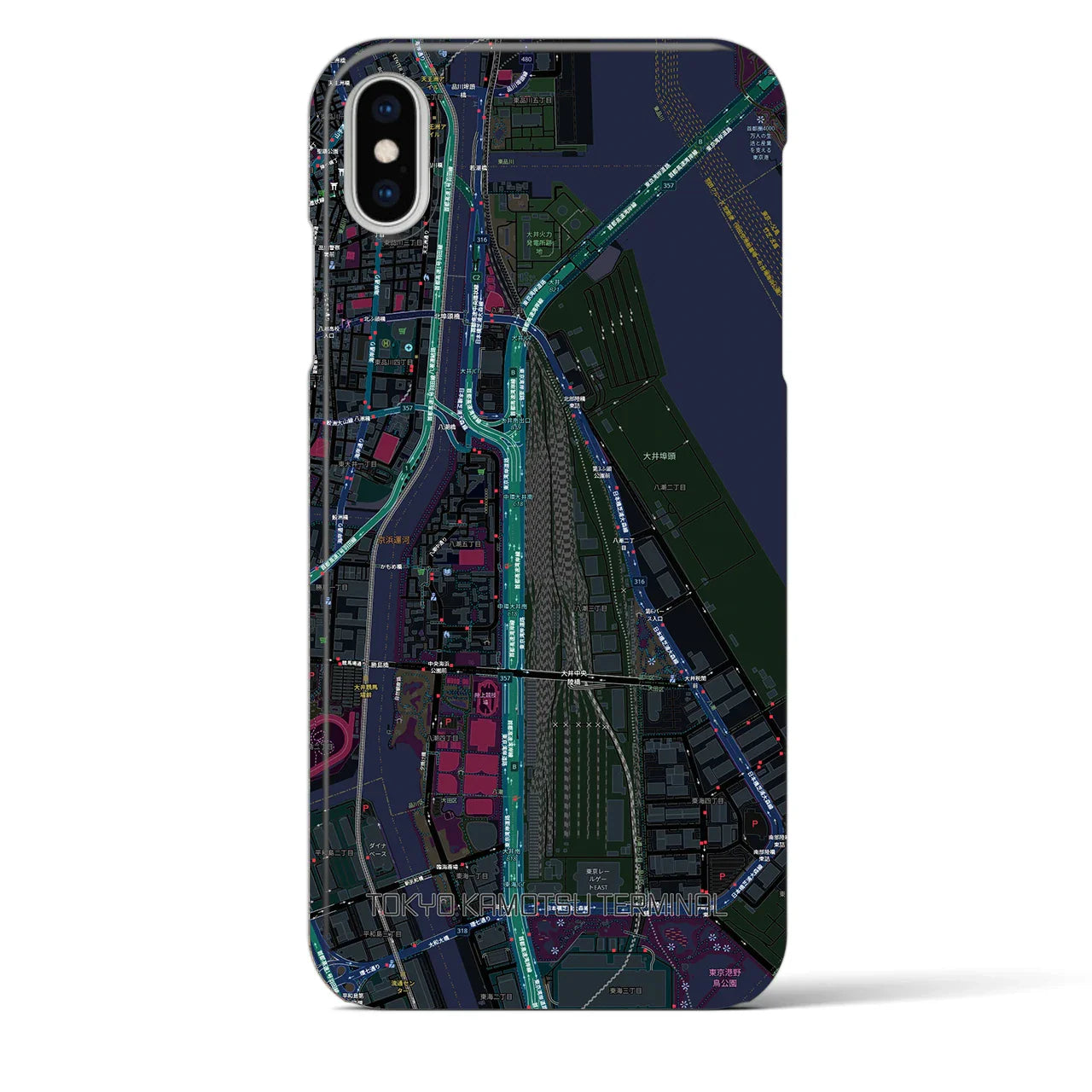 【東京貨物ターミナル(東京都)】地図柄iPhoneケース(バックカバータイプ)