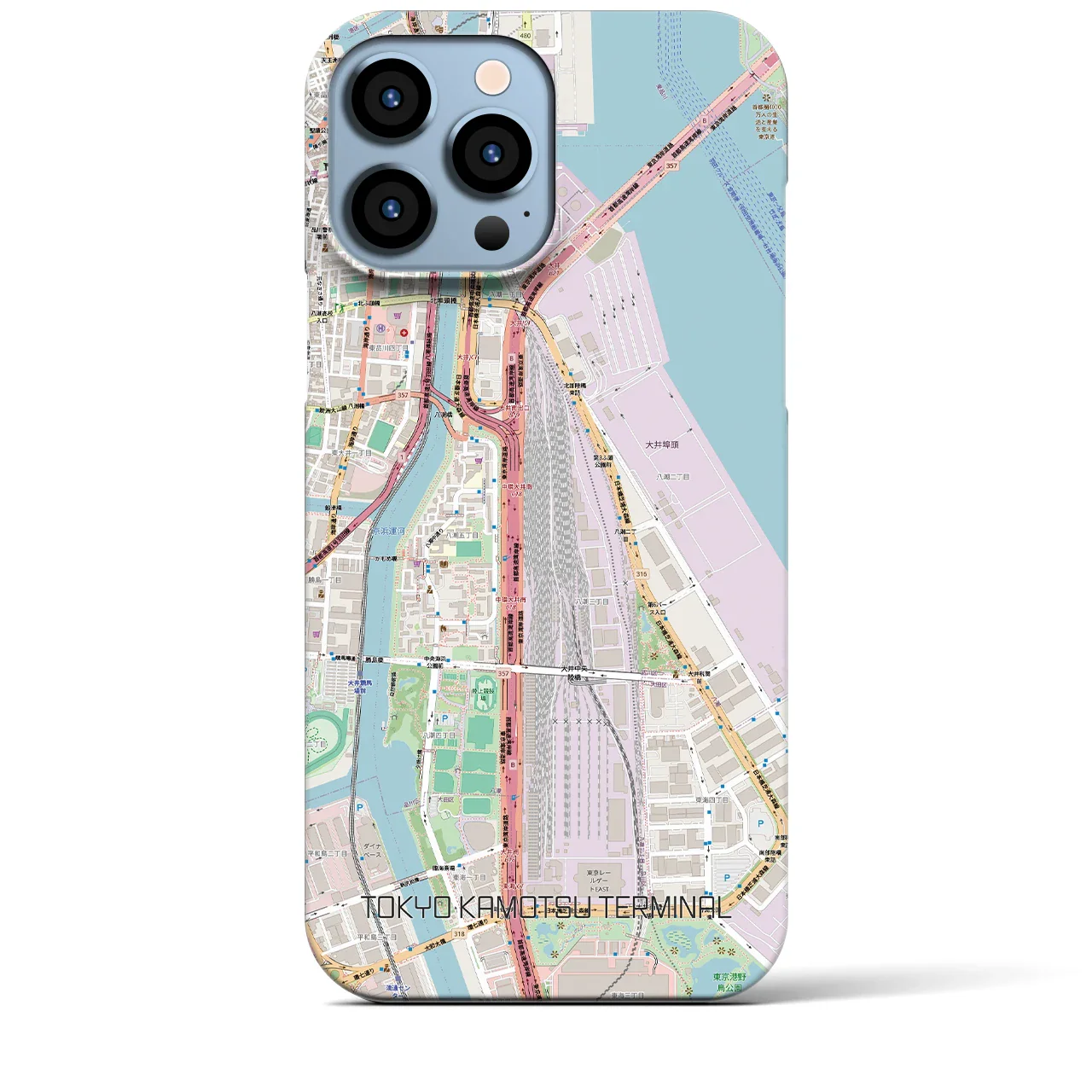 【東京貨物ターミナル(東京都)】地図柄iPhoneケース(バックカバータイプ)