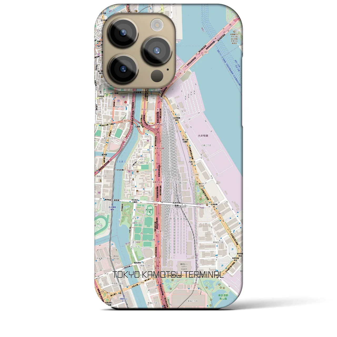 【東京貨物ターミナル(東京都)】地図柄iPhoneケース(バックカバータイプ)