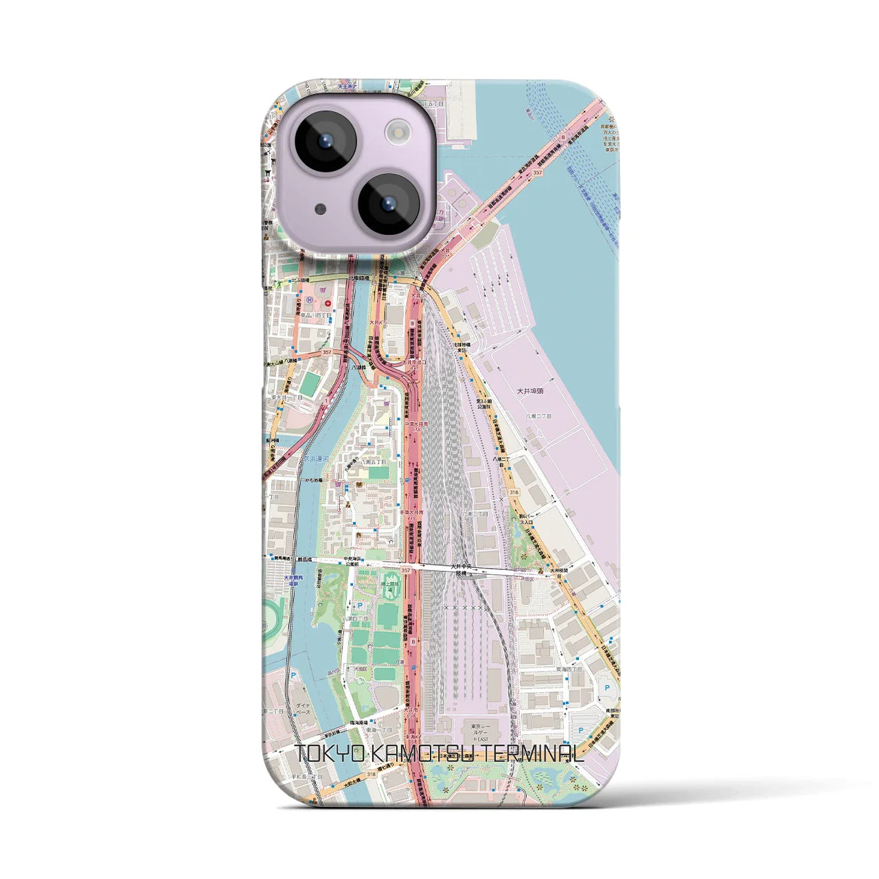 【東京貨物ターミナル(東京都)】地図柄iPhoneケース(バックカバータイプ)