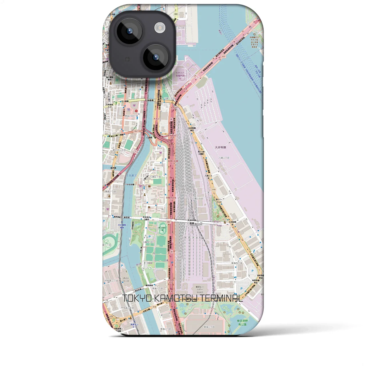 【東京貨物ターミナル(東京都)】地図柄iPhoneケース(バックカバータイプ)