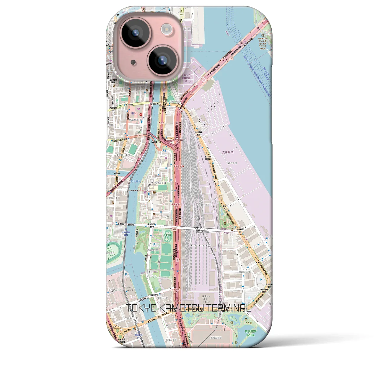 【東京貨物ターミナル(東京都)】地図柄iPhoneケース(バックカバータイプ)