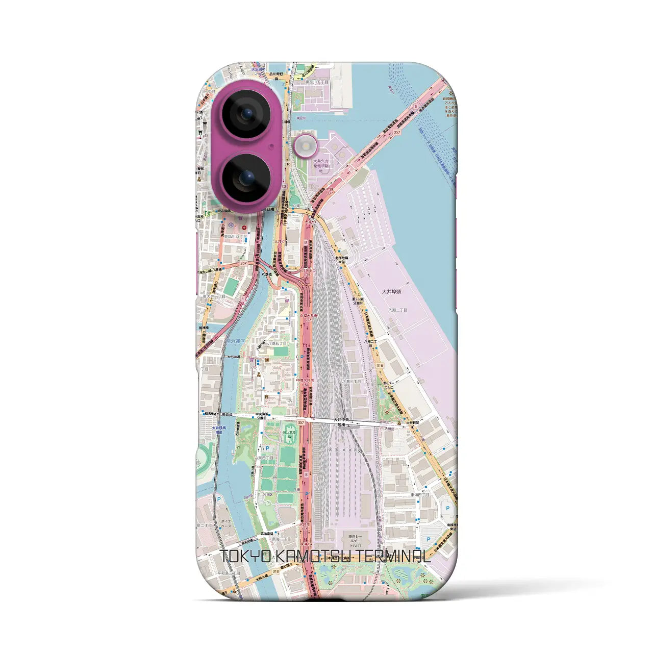 【東京貨物ターミナル(東京都)】地図柄iPhoneケース(バックカバータイプ)