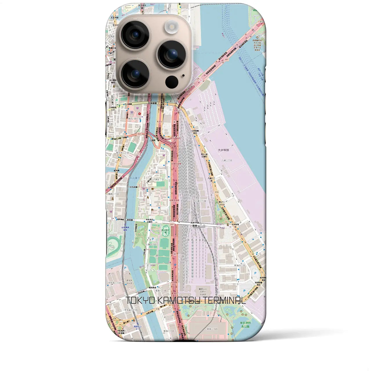 【東京貨物ターミナル(東京都)】地図柄iPhoneケース(バックカバータイプ)