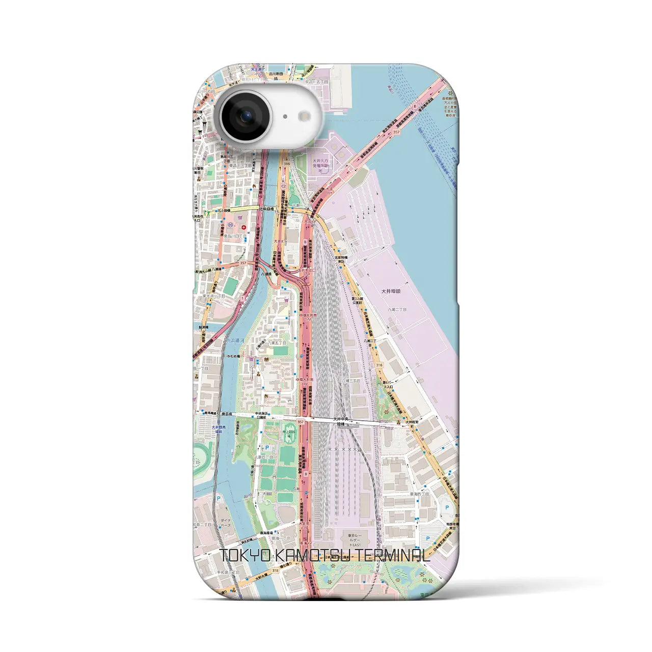 【東京貨物ターミナル(東京都)】地図柄iPhoneケース(バックカバータイプ)