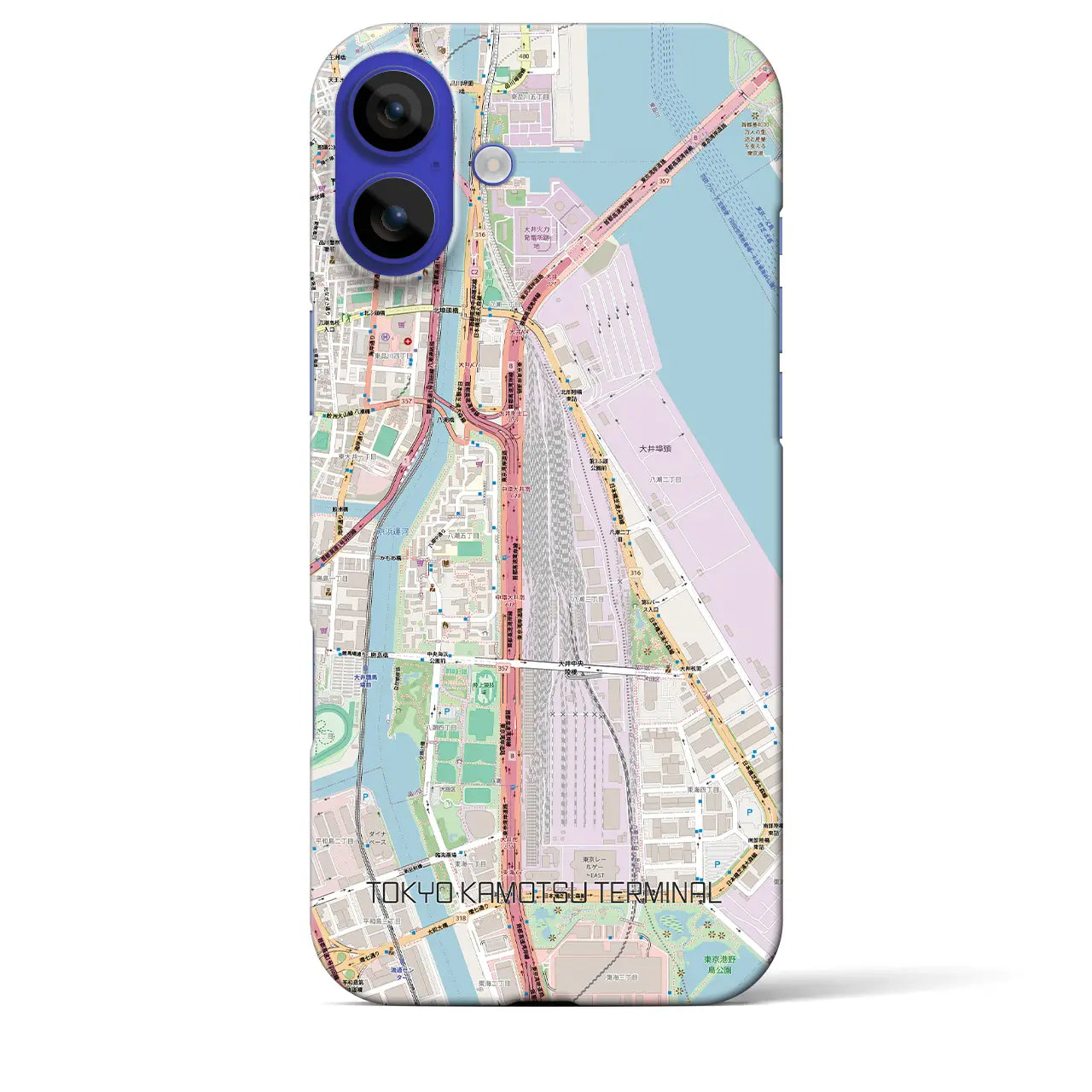 【東京貨物ターミナル(東京都)】地図柄iPhoneケース(バックカバータイプ)