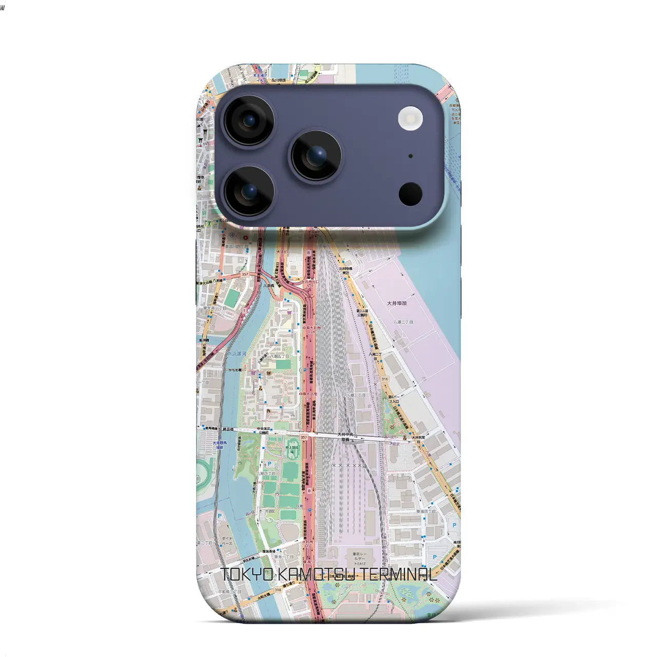 【東京貨物ターミナル(東京都)】地図柄iPhoneケース(バックカバータイプ)