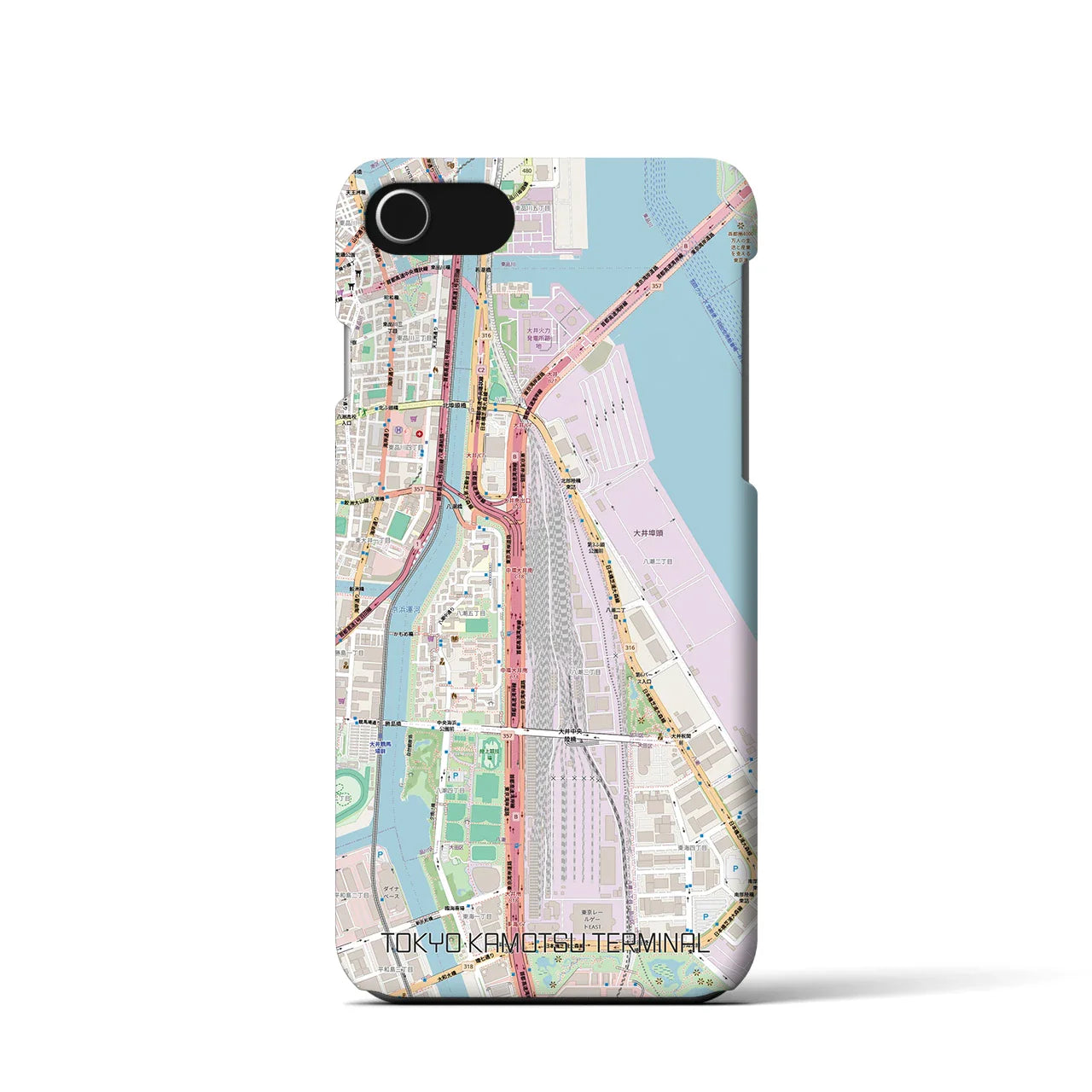 【東京貨物ターミナル(東京都)】地図柄iPhoneケース(バックカバータイプ)