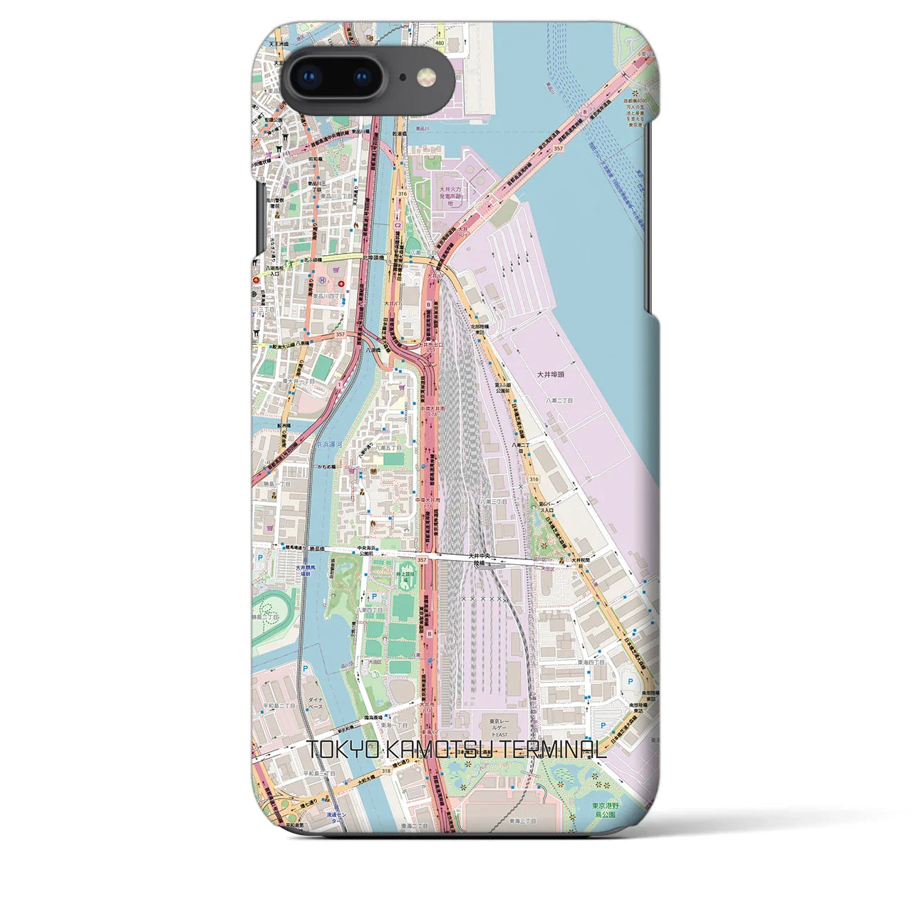 【東京貨物ターミナル(東京都)】地図柄iPhoneケース(バックカバータイプ)
