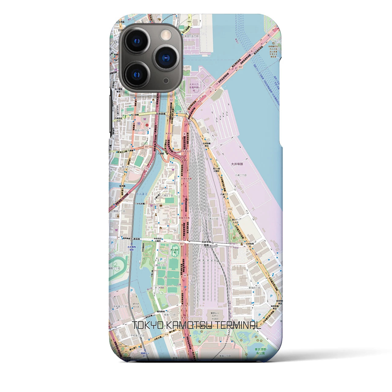 【東京貨物ターミナル(東京都)】地図柄iPhoneケース(バックカバータイプ)
