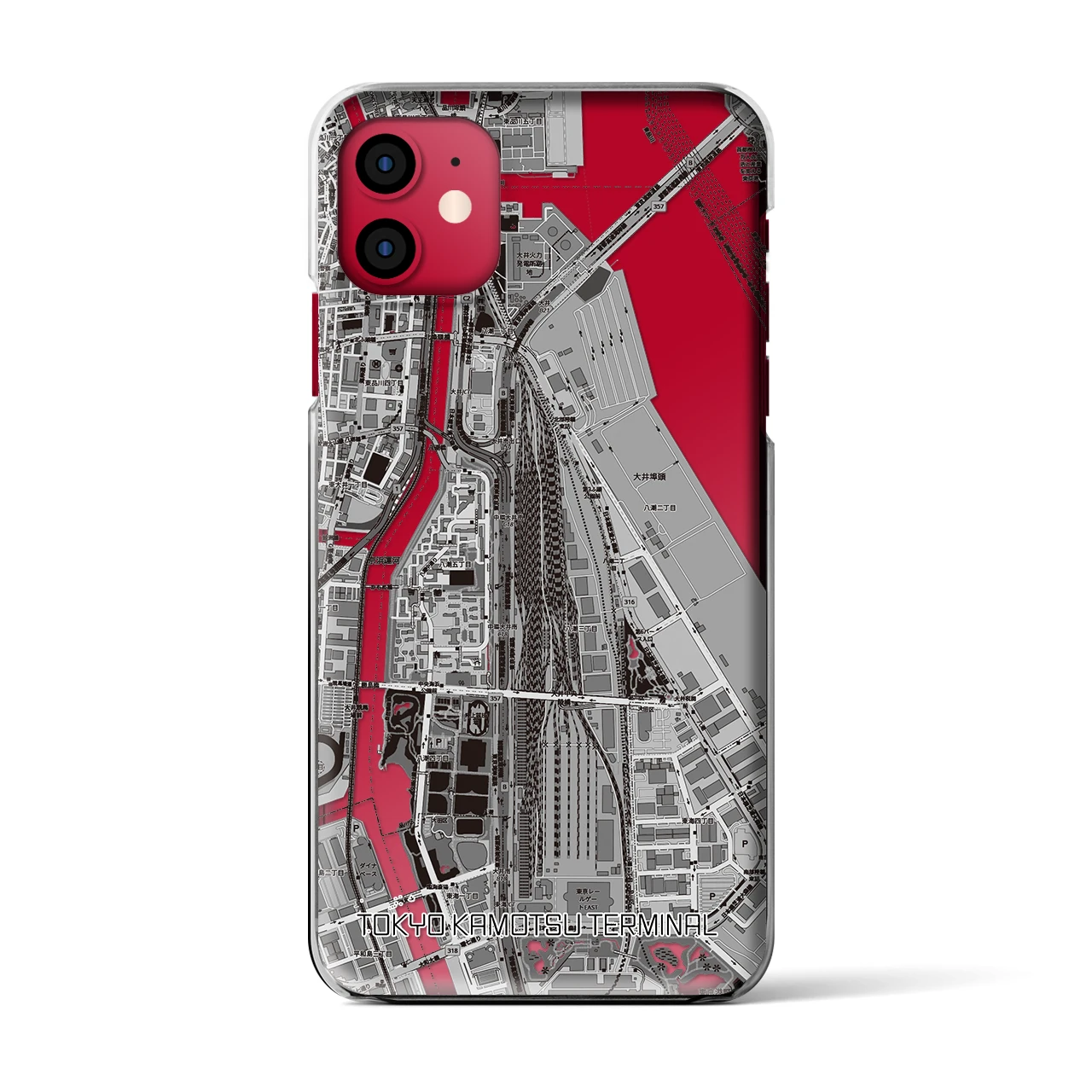 【東京貨物ターミナル(東京都)】地図柄iPhoneケース(クリアタイプ)モノトーン・iPhone 11 用