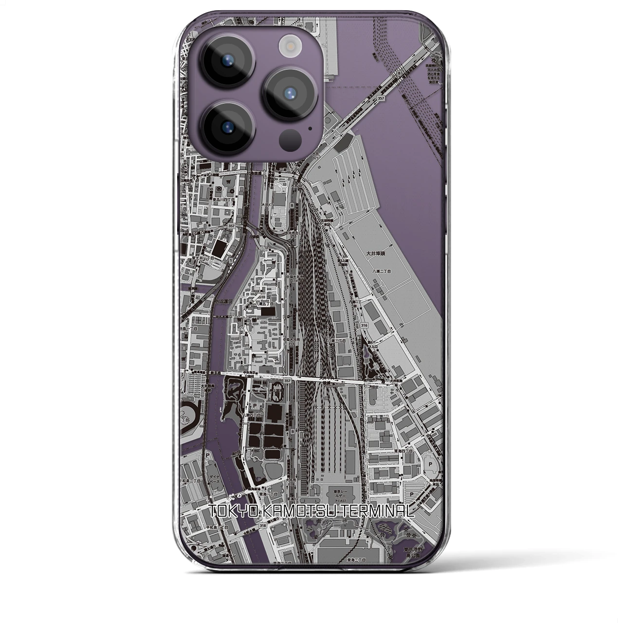 【東京貨物ターミナル(東京都)】地図柄iPhoneケース(クリアタイプ)