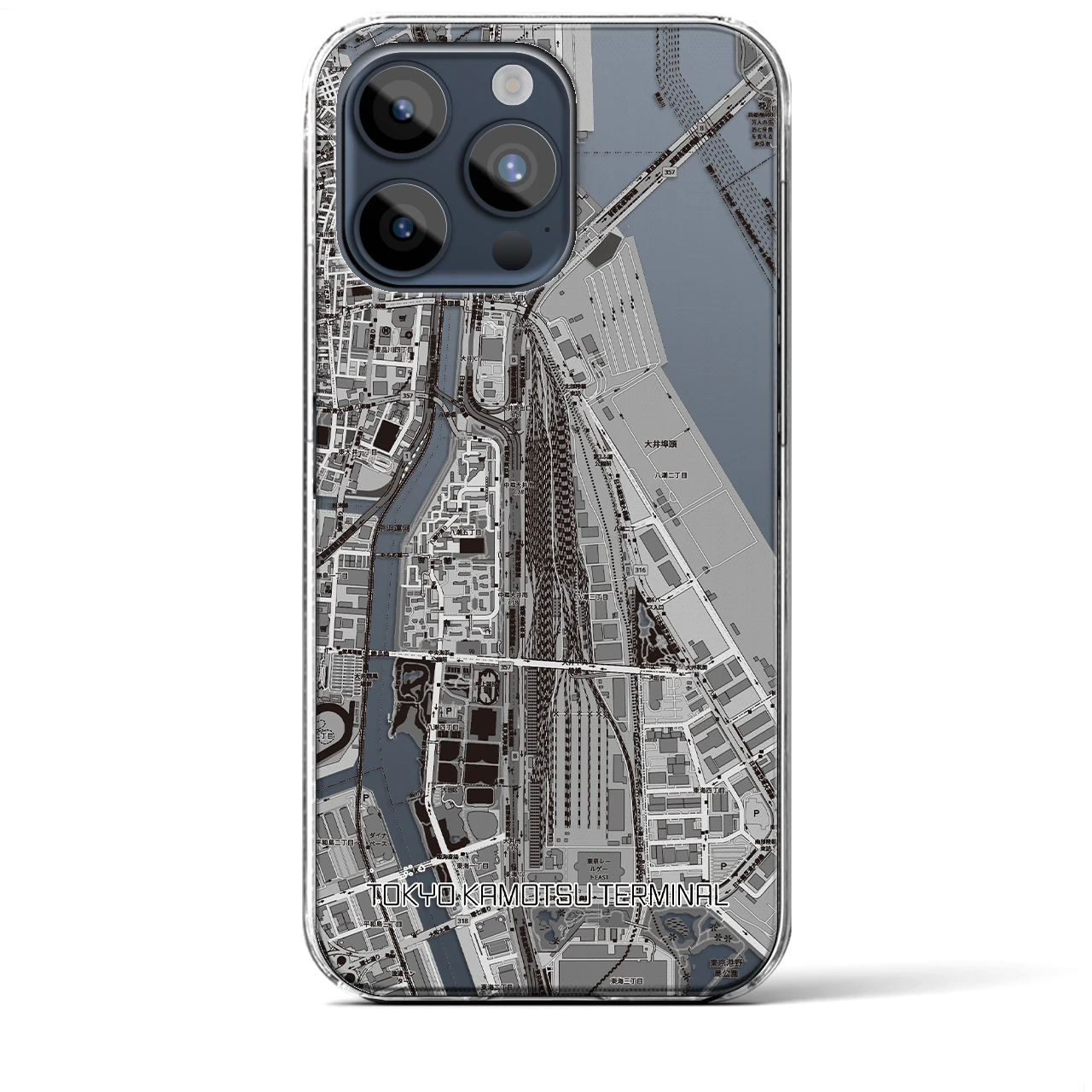 【東京貨物ターミナル(東京都)】地図柄iPhoneケース(クリアタイプ)