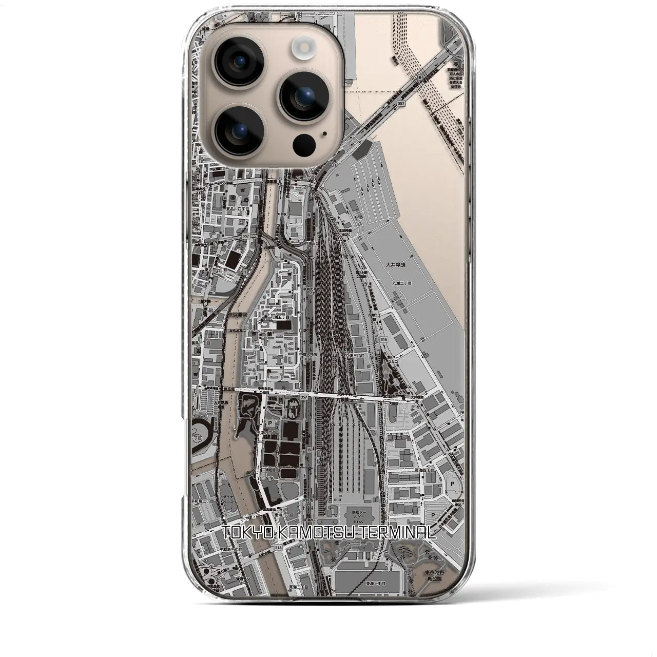【東京貨物ターミナル(東京都)】地図柄iPhoneケース(クリアタイプ)