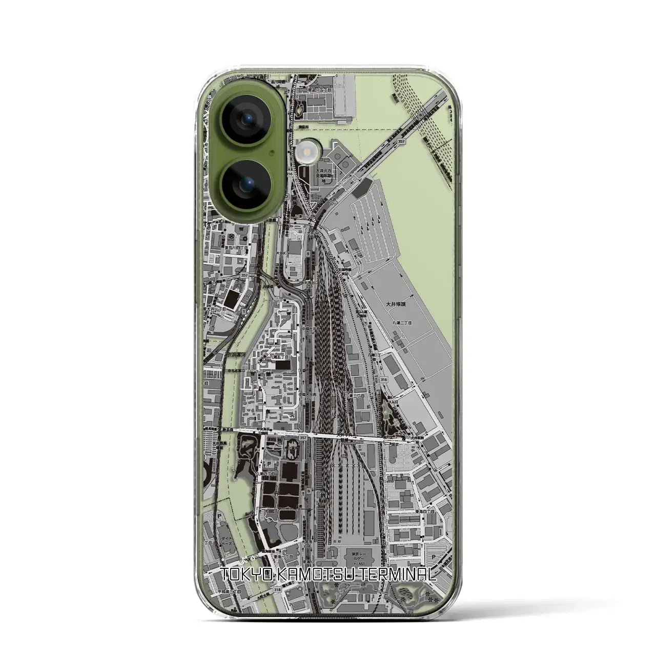 【東京貨物ターミナル(東京都)】地図柄iPhoneケース(クリアタイプ)モノトーン・iPhone 17 Pro Max 用
