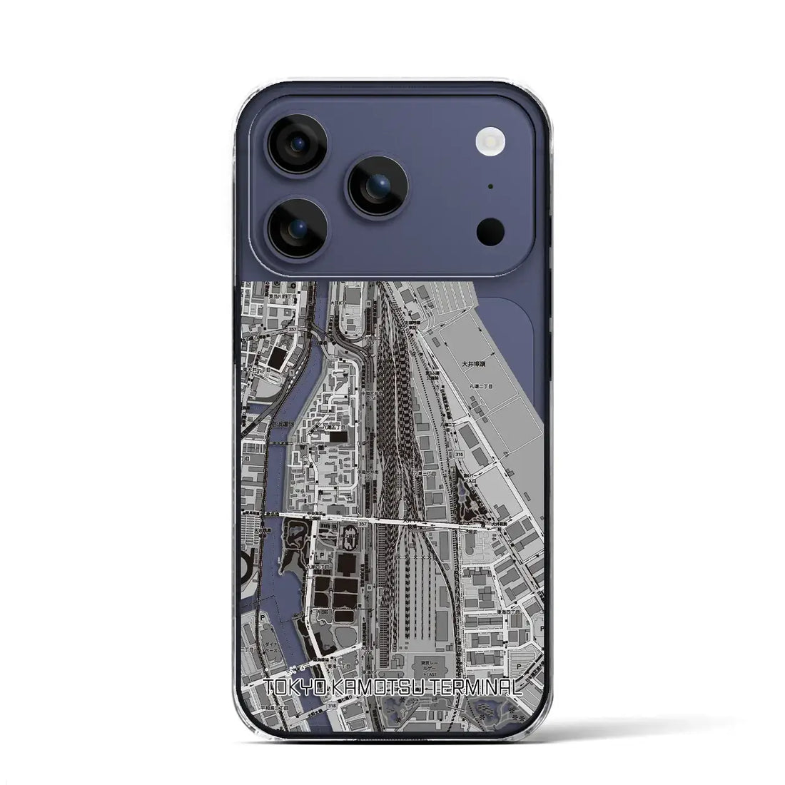 【東京貨物ターミナル(東京都)】地図柄iPhoneケース(クリアタイプ)モノトーン・iPhone 17 Pro Max 用