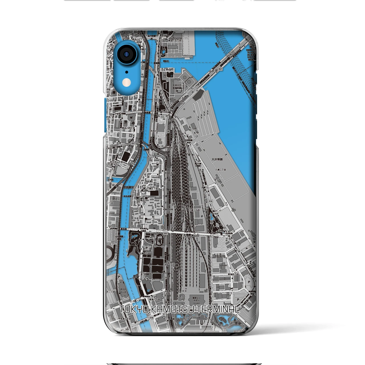 【東京貨物ターミナル(東京都)】地図柄iPhoneケース(クリアタイプ)モノトーン・iPhone XR 用