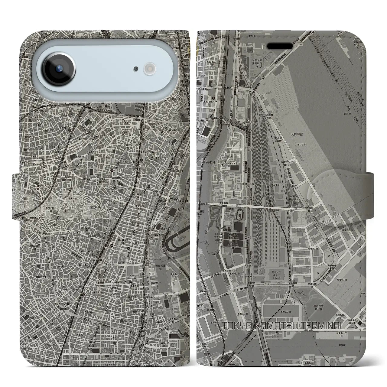 【東京貨物ターミナル(東京都)】地図柄iPhoneケース(手帳タイプ)