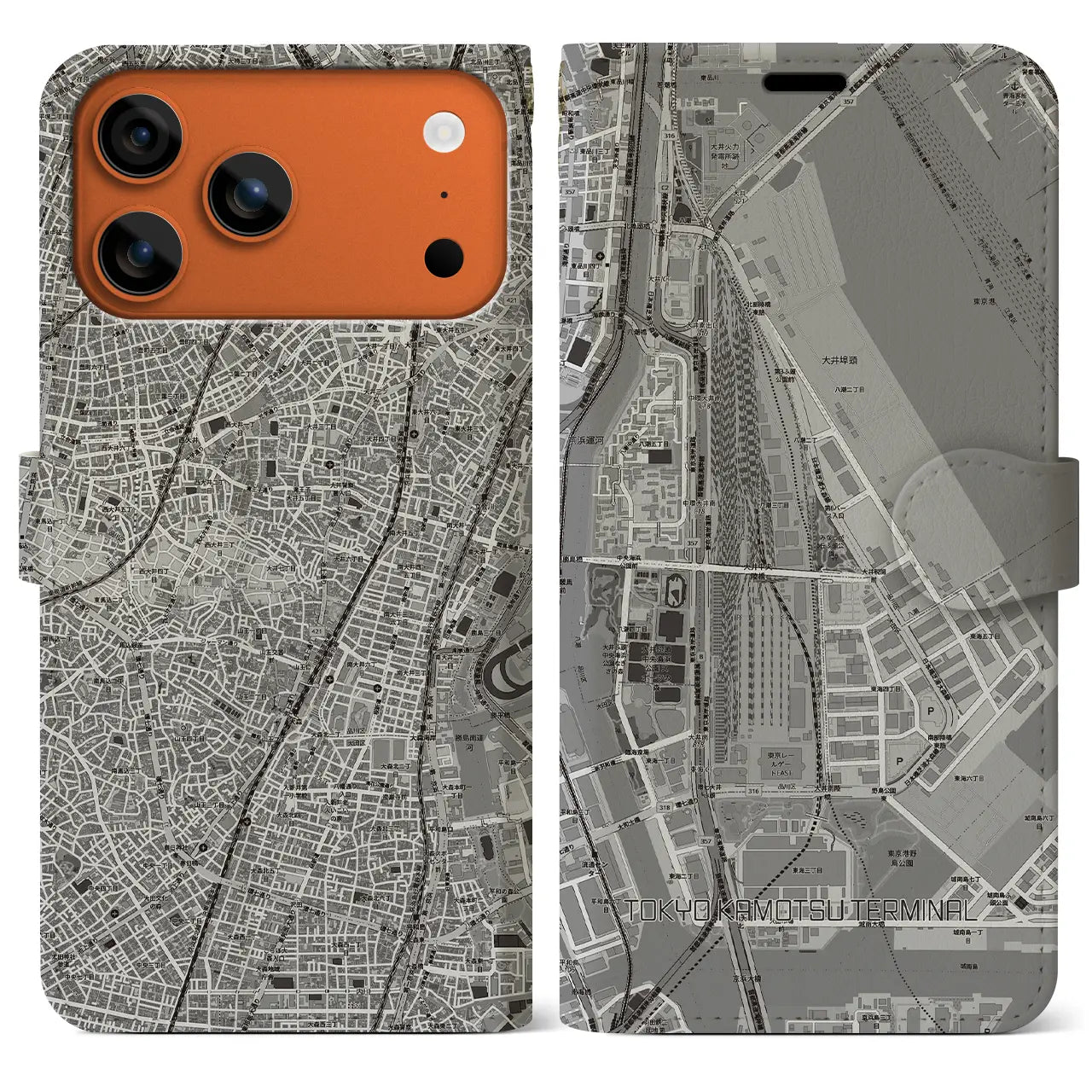 【東京貨物ターミナル(東京都)】地図柄iPhoneケース(手帳タイプ)