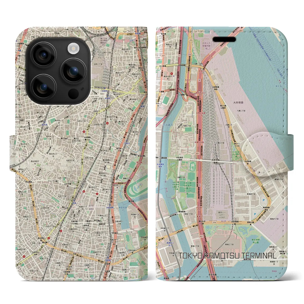 【東京貨物ターミナル(東京都)】地図柄iPhoneケース(手帳タイプ)