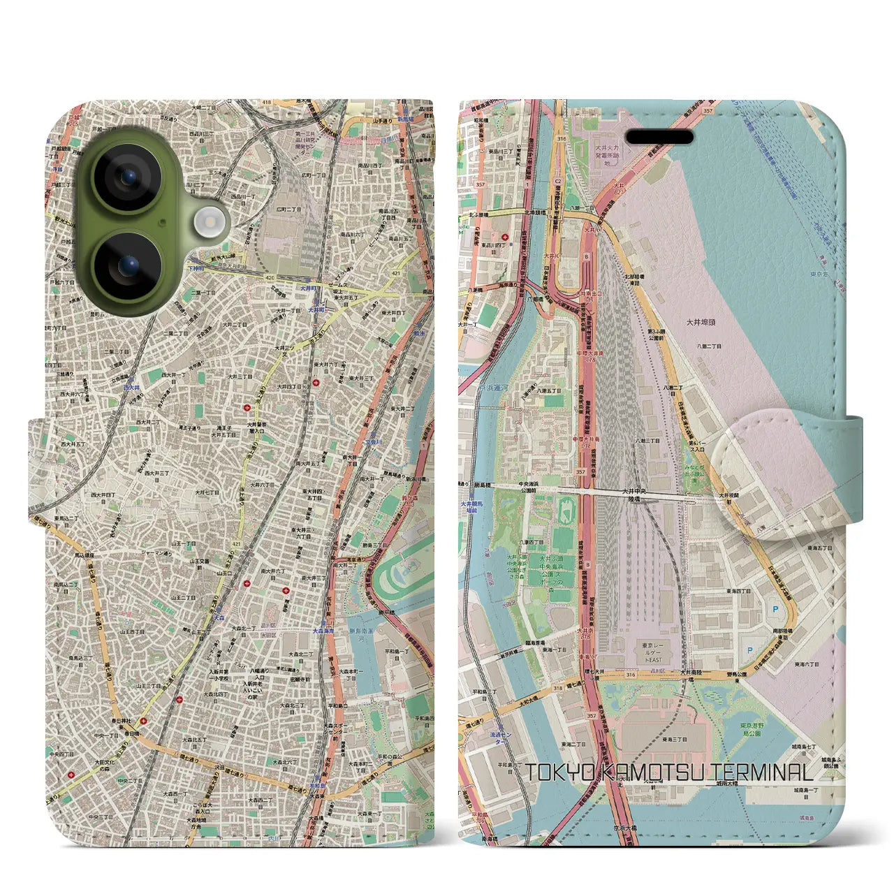 【東京貨物ターミナル(東京都)】地図柄iPhoneケース(手帳タイプ)