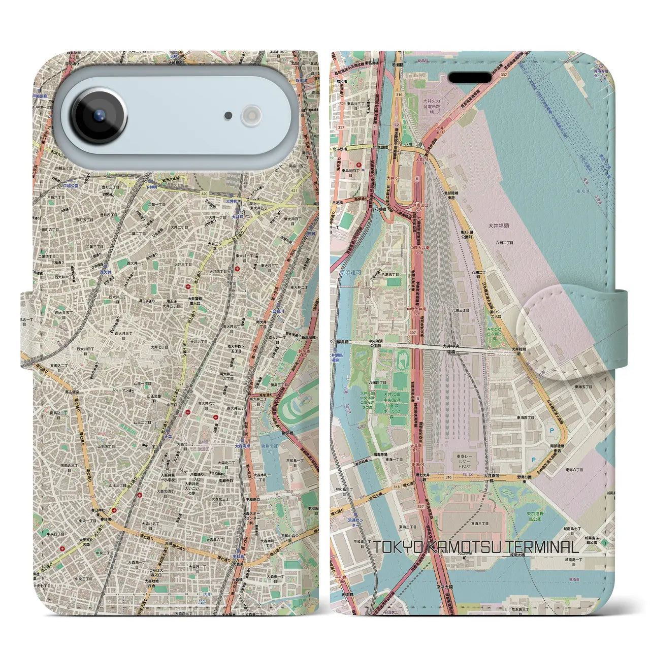 【東京貨物ターミナル(東京都)】地図柄iPhoneケース(手帳タイプ)