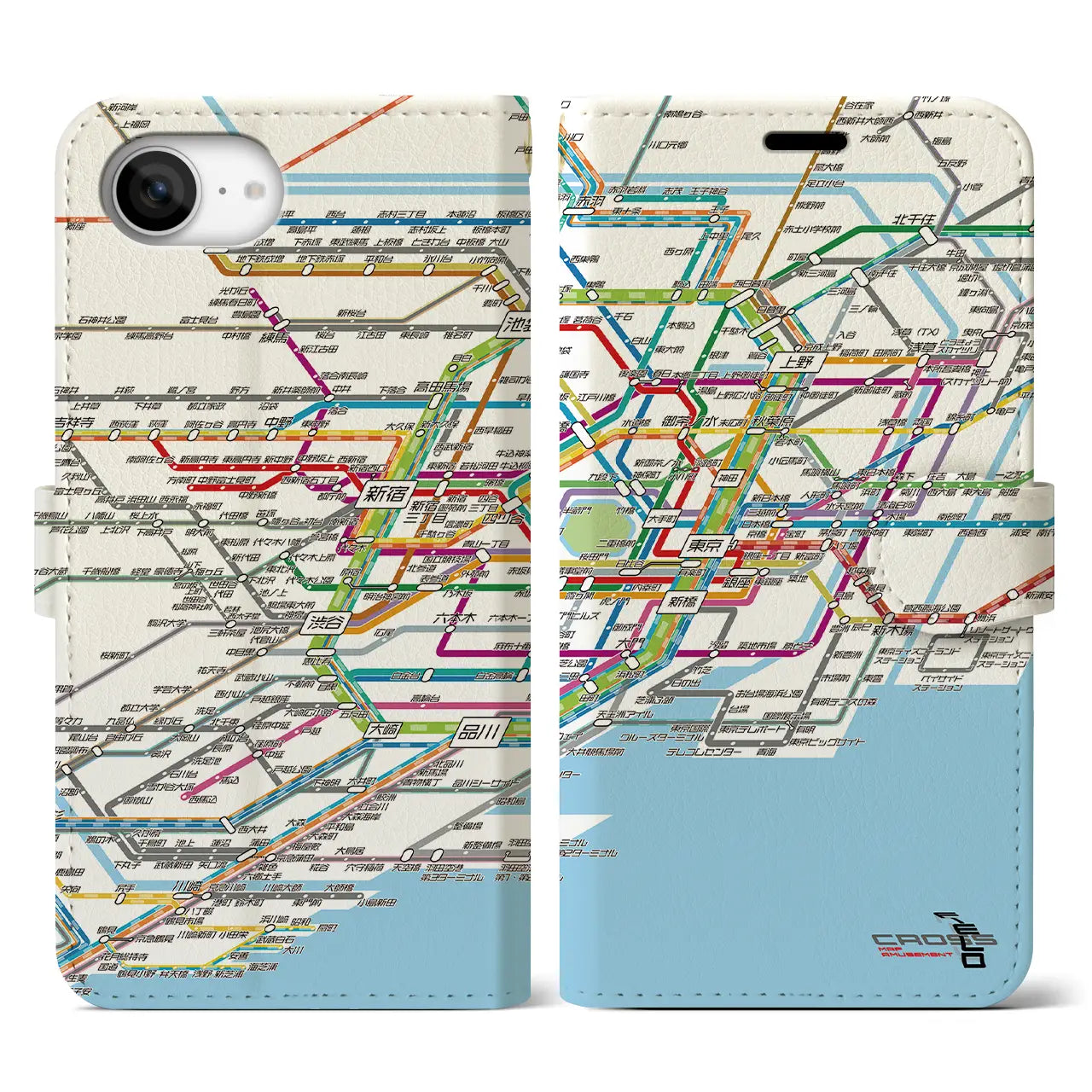 【東京路線図(東京都)】路線図iPhoneケース(手帳タイプ)