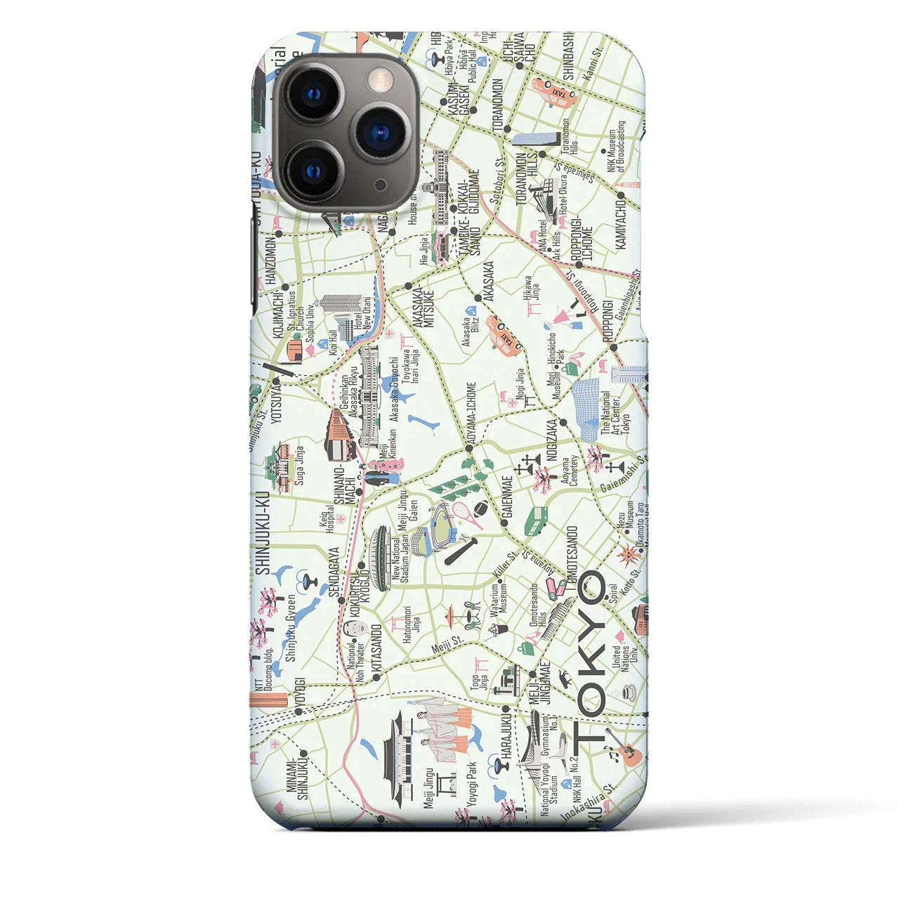 【東京都心西部】イラストマップiPhoneケース(バックカバータイプ)