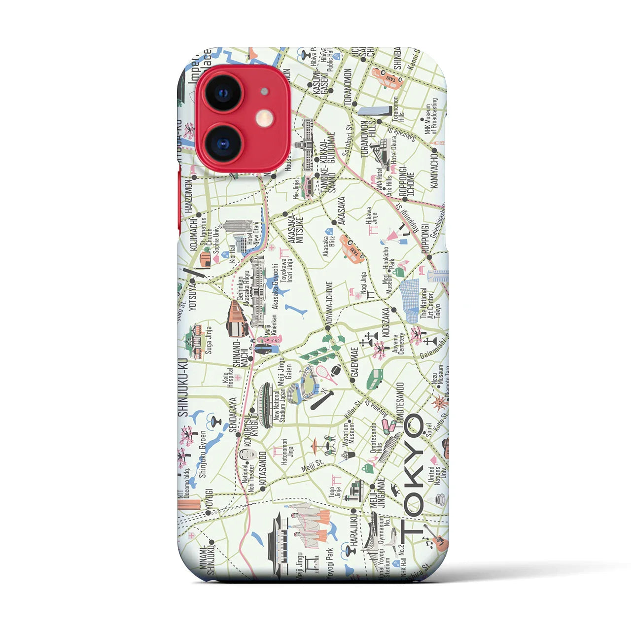 【東京都心西部】イラストマップiPhoneケース(バックカバータイプ)