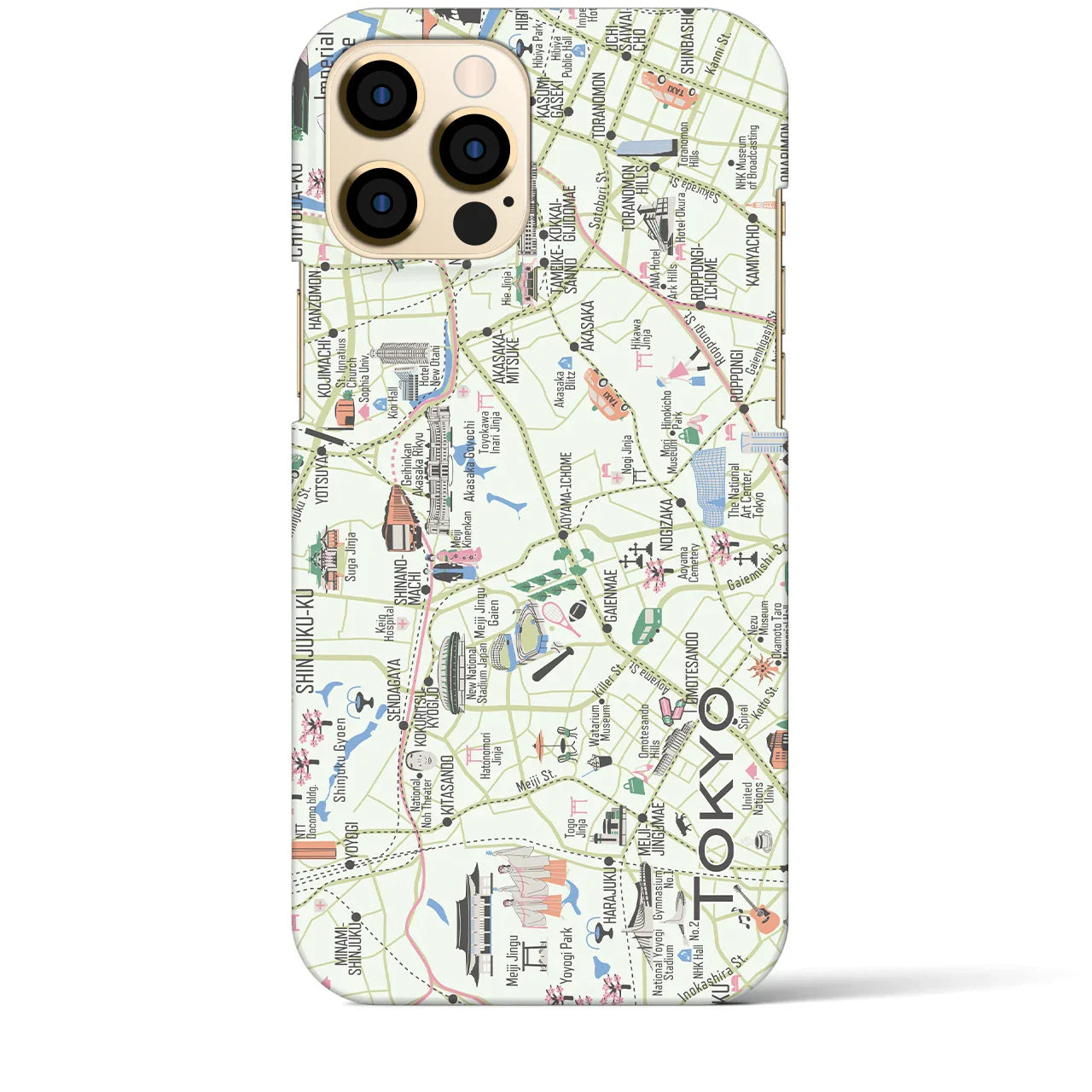 【東京都心西部】イラストマップiPhoneケース(バックカバータイプ)