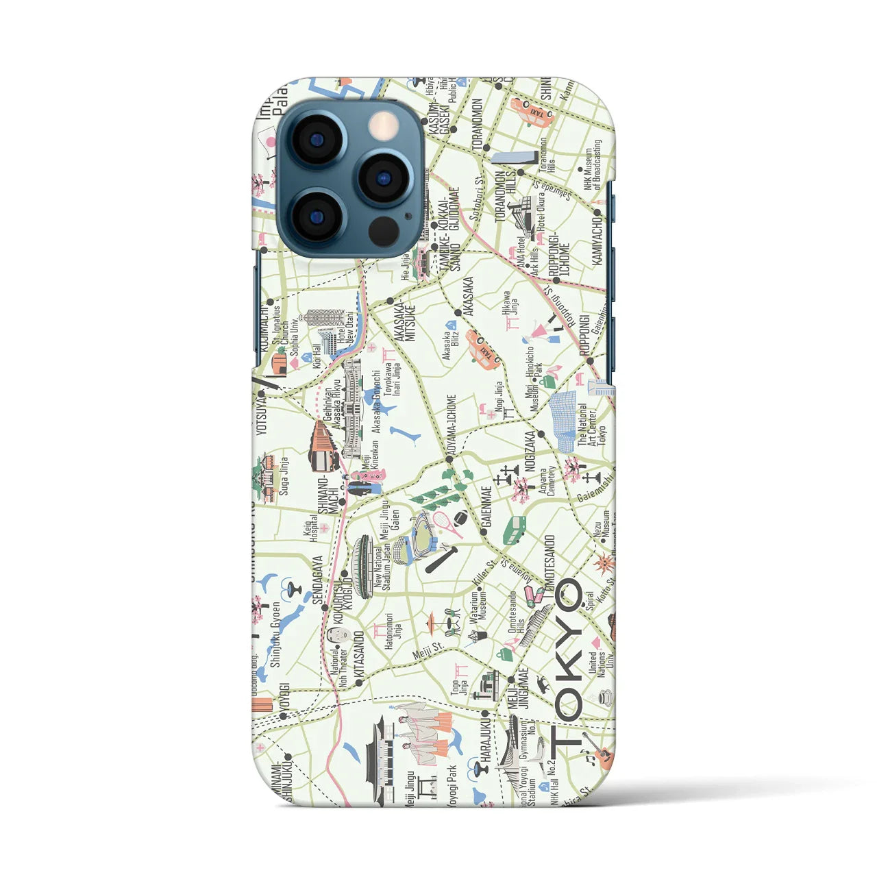 【東京都心西部】イラストマップiPhoneケース(バックカバータイプ)
