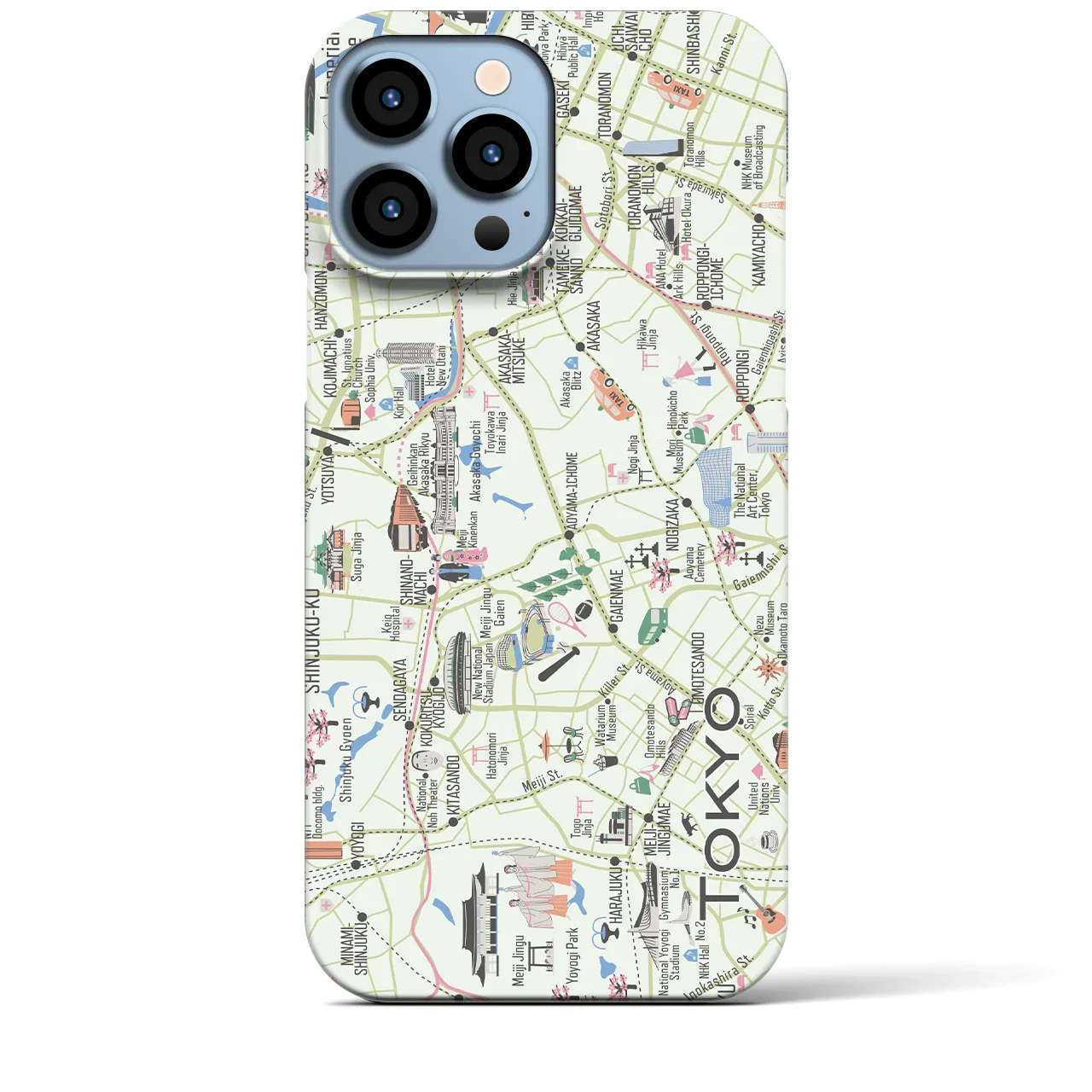 【東京都心西部】イラストマップiPhoneケース(バックカバータイプ)