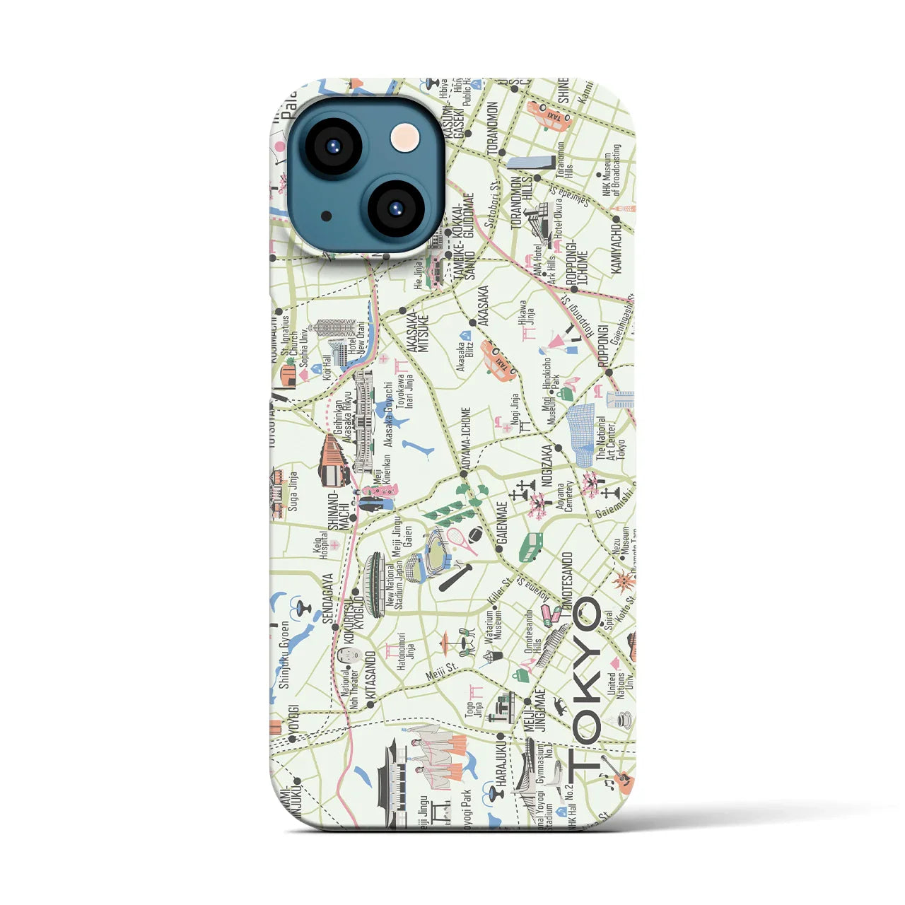 【東京都心西部】イラストマップiPhoneケース(バックカバータイプ)