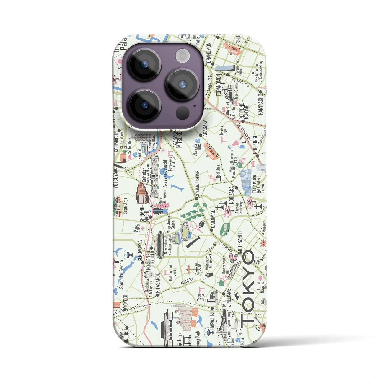 【東京都心西部】イラストマップiPhoneケース(バックカバータイプ)