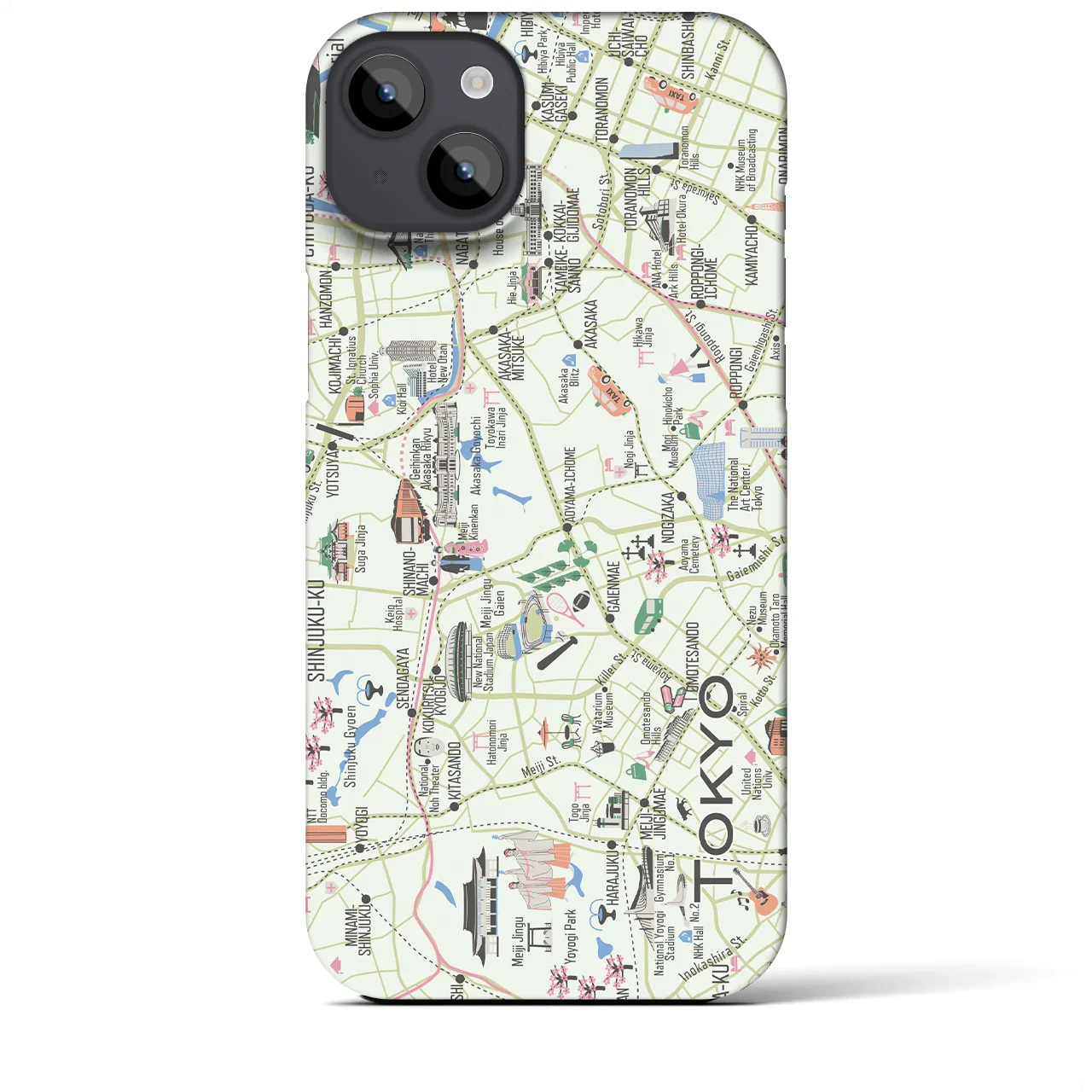 【東京都心西部】イラストマップiPhoneケース(バックカバータイプ)
