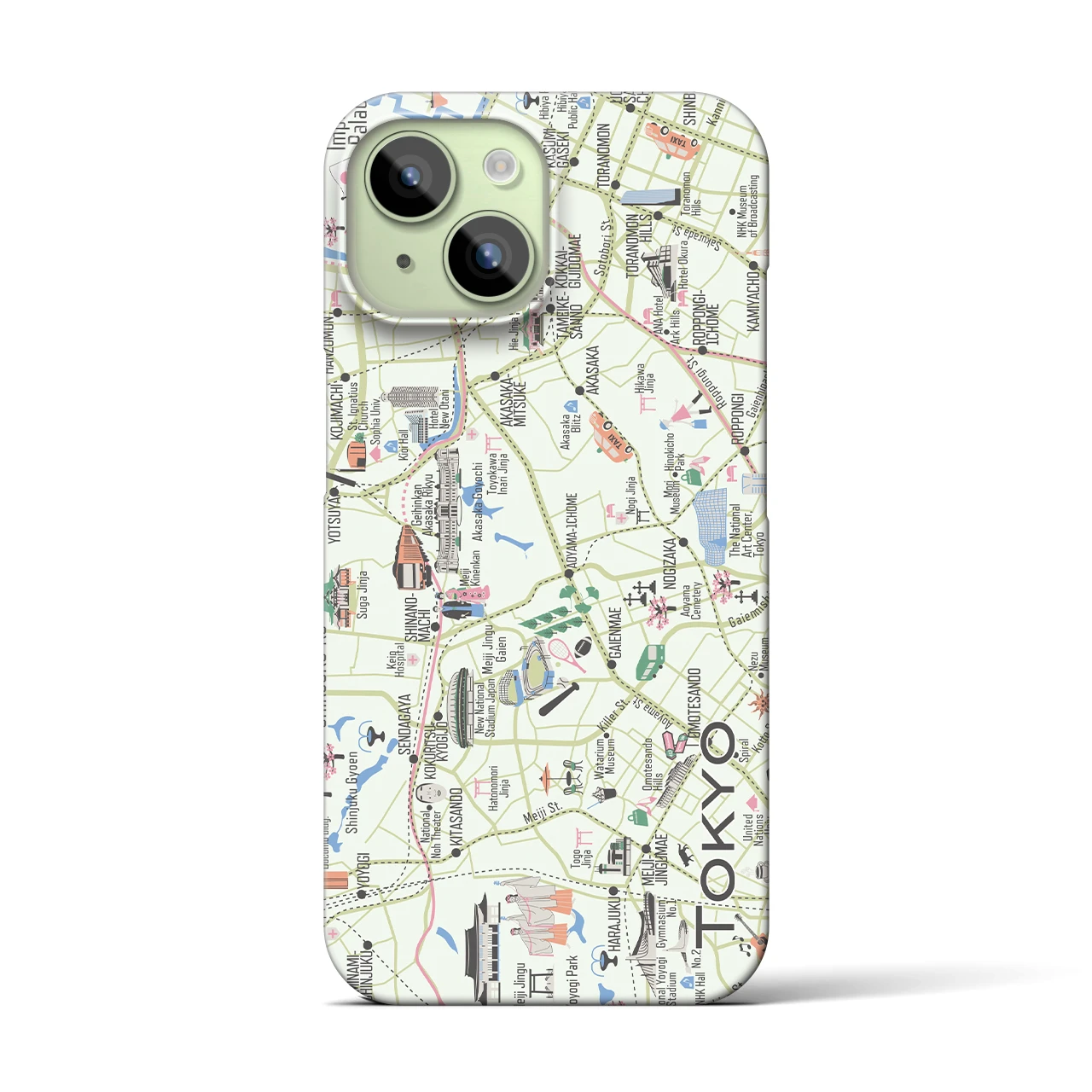 【東京都心西部】イラストマップiPhoneケース(バックカバータイプ)