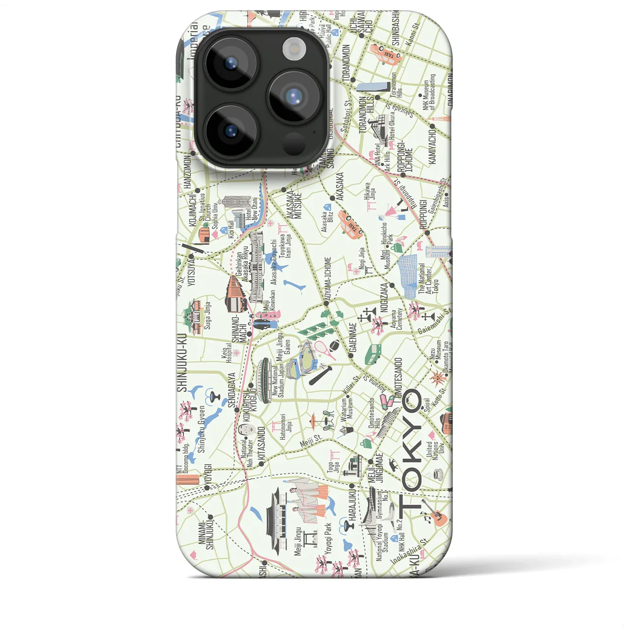 【東京都心西部】イラストマップiPhoneケース(バックカバータイプ)