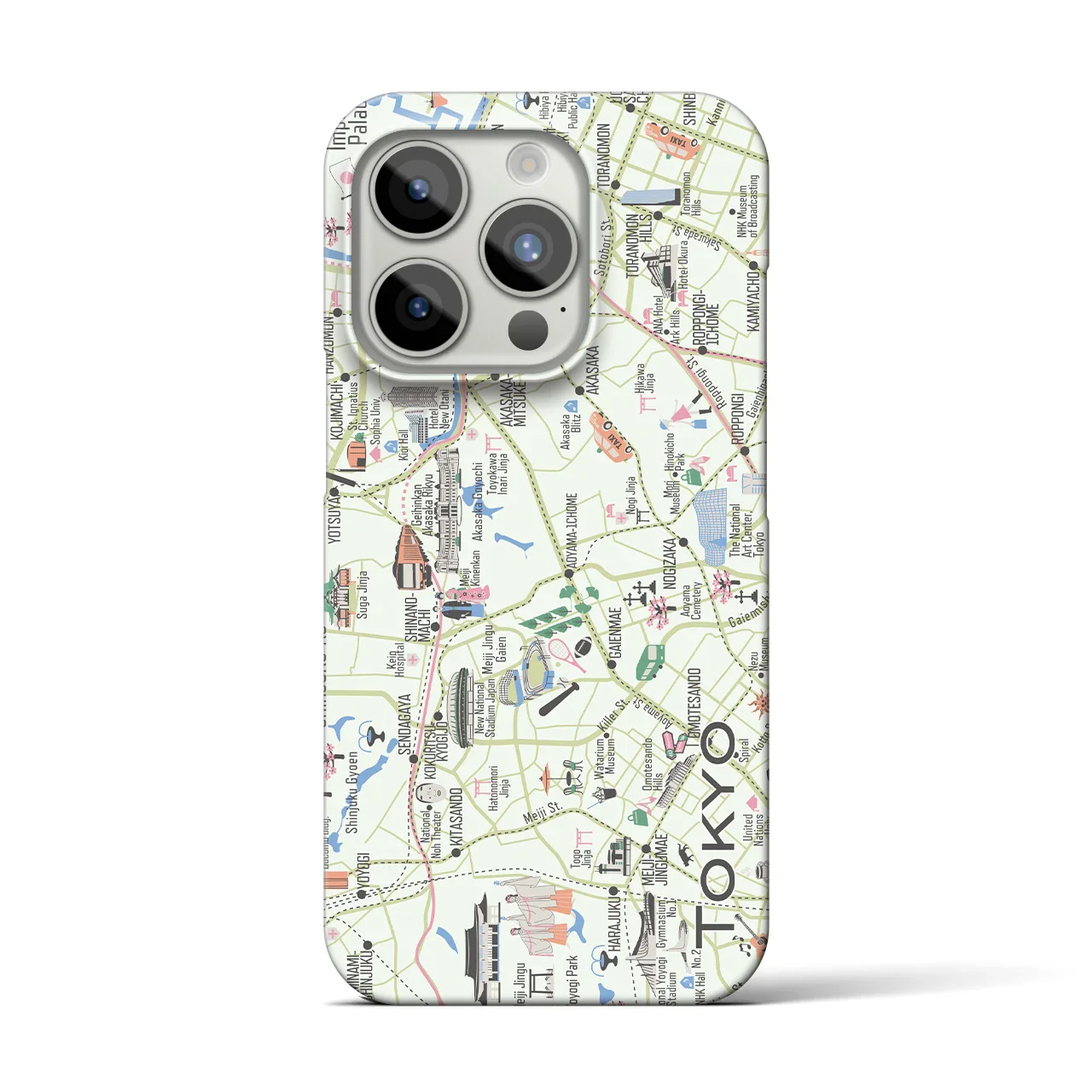 【東京都心西部】イラストマップiPhoneケース(バックカバータイプ)