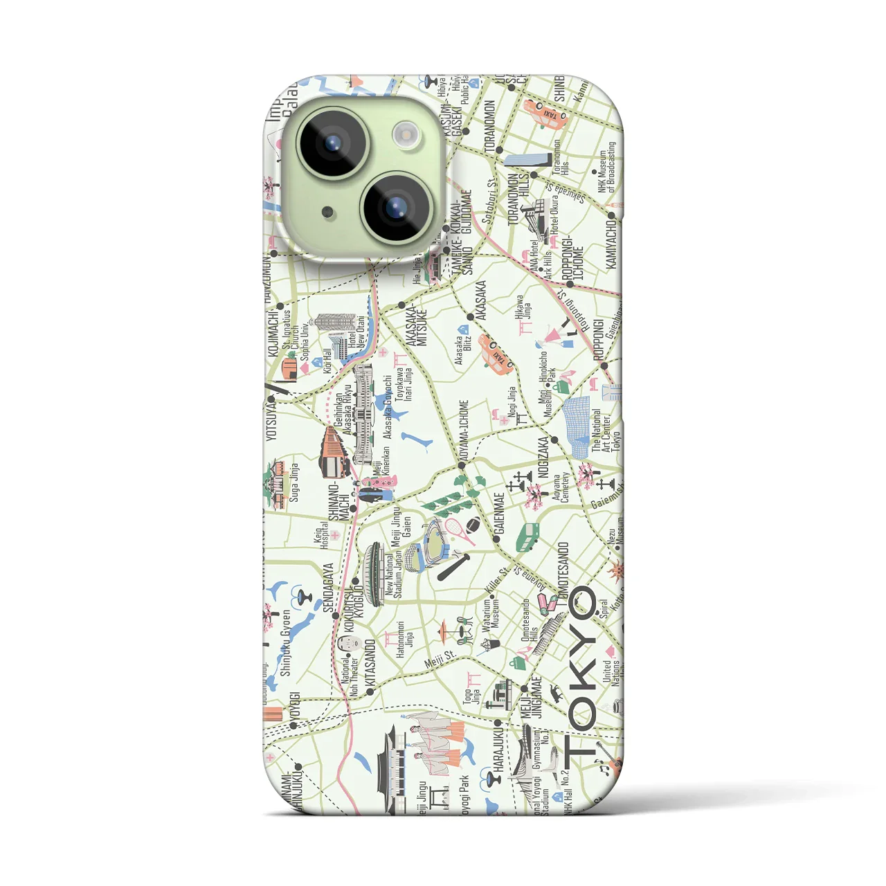 【東京都心西部】イラストマップiPhoneケース(バックカバータイプ)