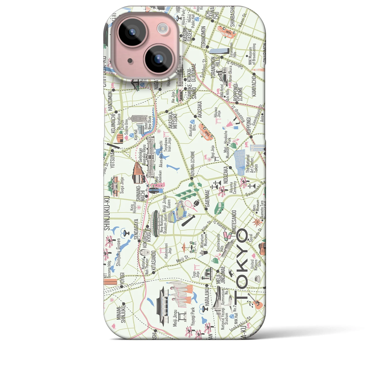 【東京都心西部】イラストマップiPhoneケース(バックカバータイプ)