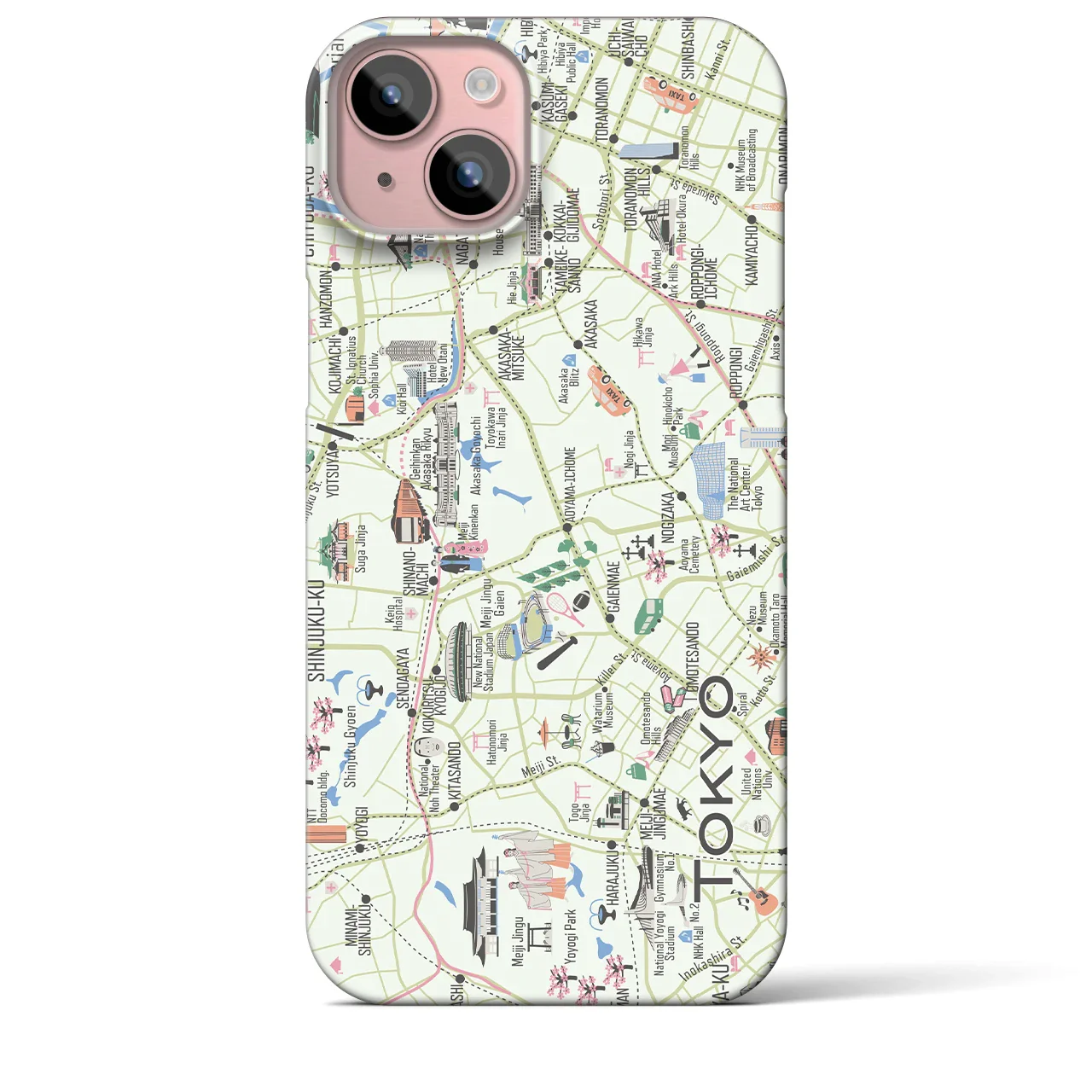 【東京都心西部】イラストマップiPhoneケース(バックカバータイプ)