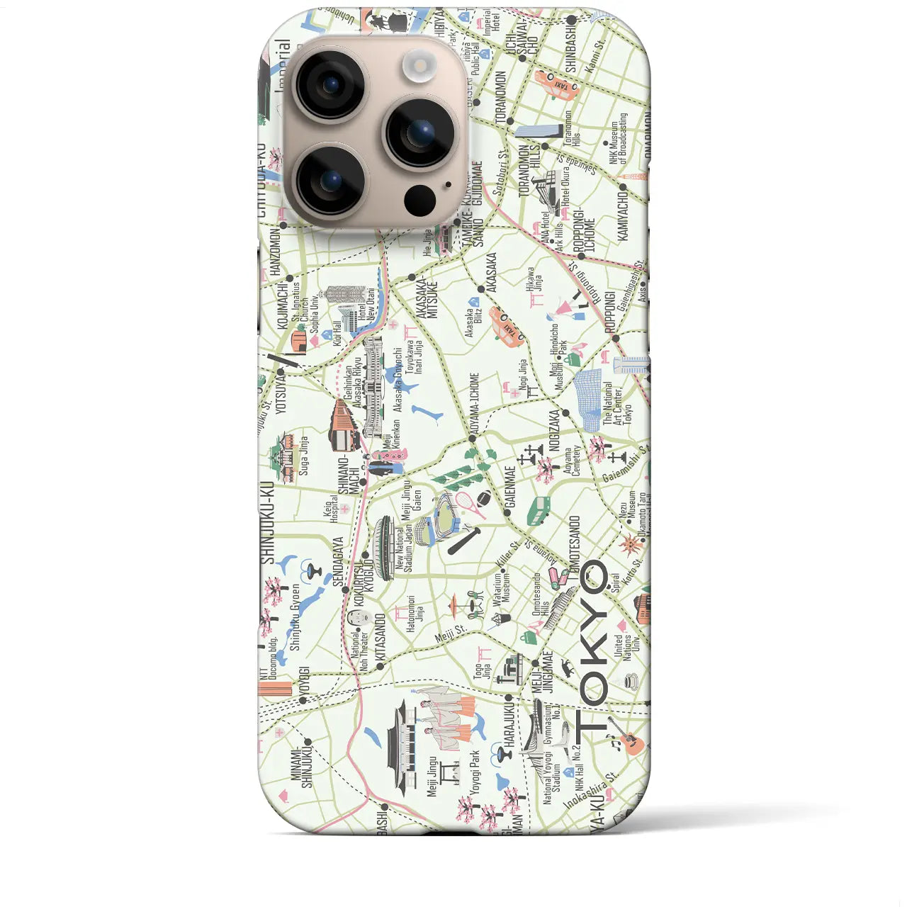 【東京都心西部】イラストマップiPhoneケース(バックカバータイプ)