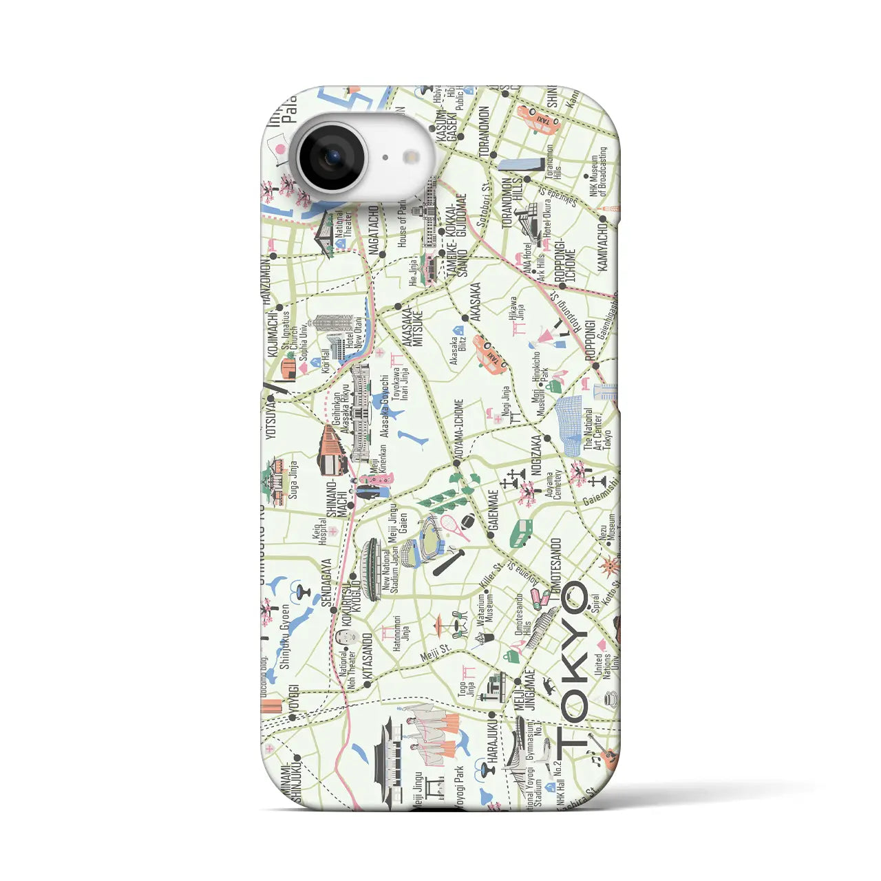 【東京都心西部】イラストマップiPhoneケース(バックカバータイプ)