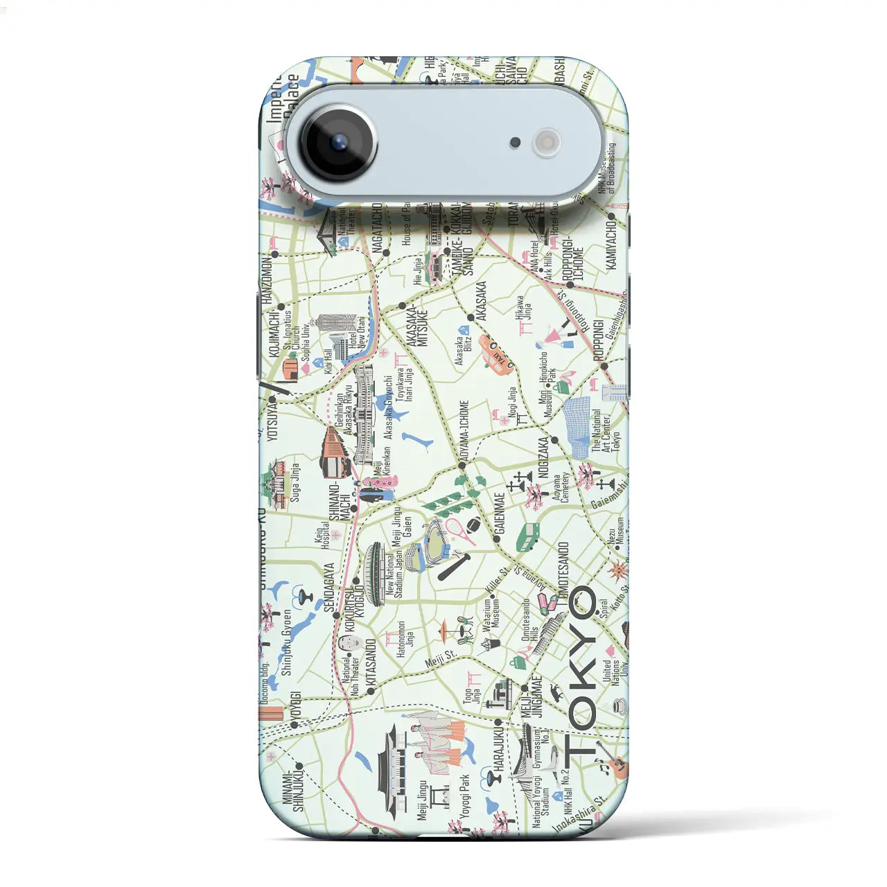 【東京都心西部(イラスト)】イラストマップiPhoneケース(バックカバータイプ)ダーク・iPhone 17 Pro Max 用