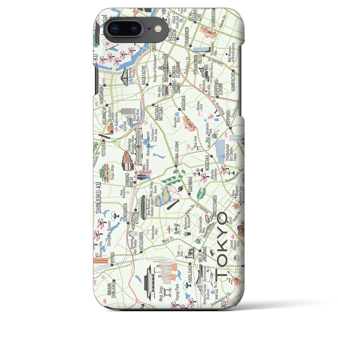 【東京都心西部】イラストマップiPhoneケース(バックカバータイプ)