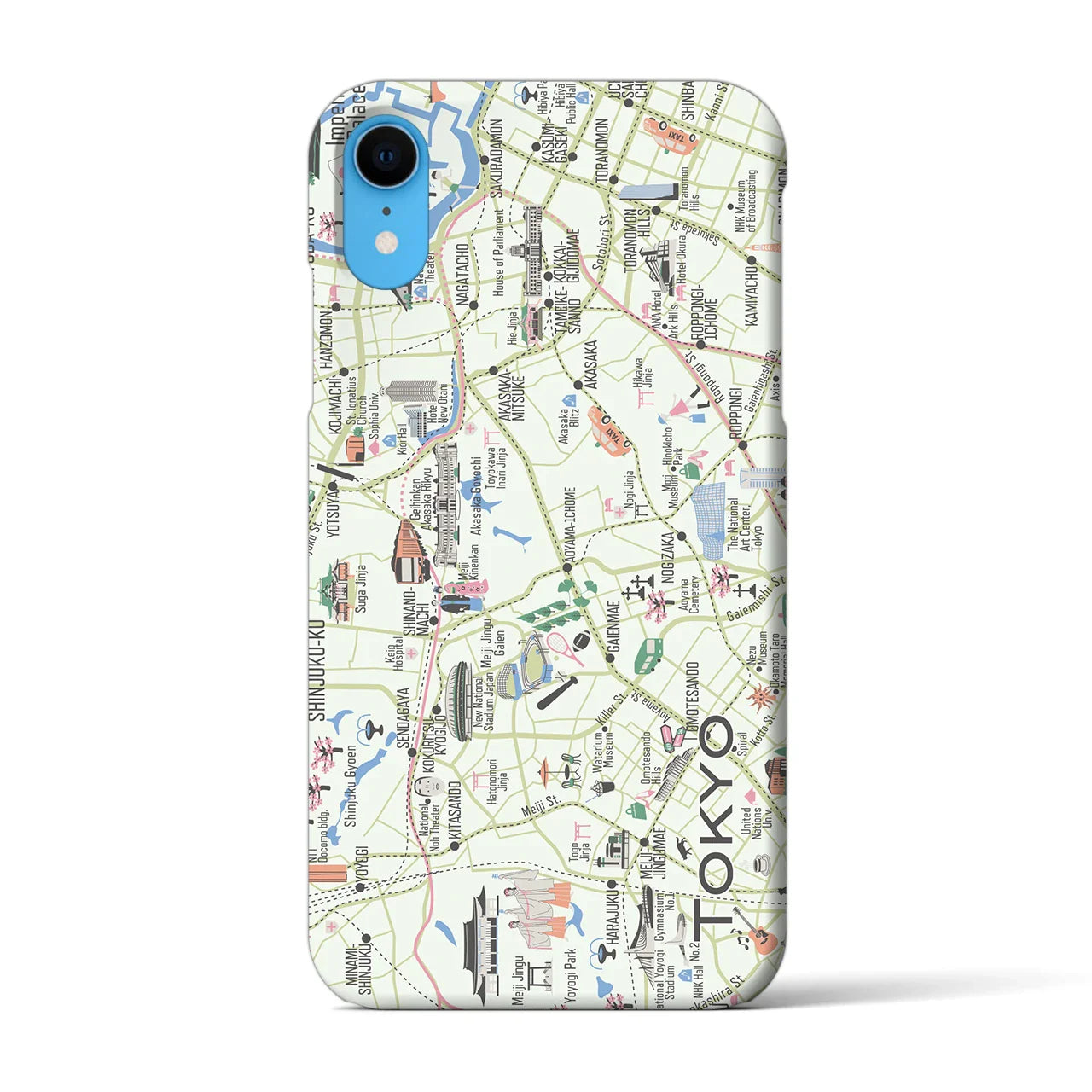 【東京都心西部】イラストマップiPhoneケース(バックカバータイプ)