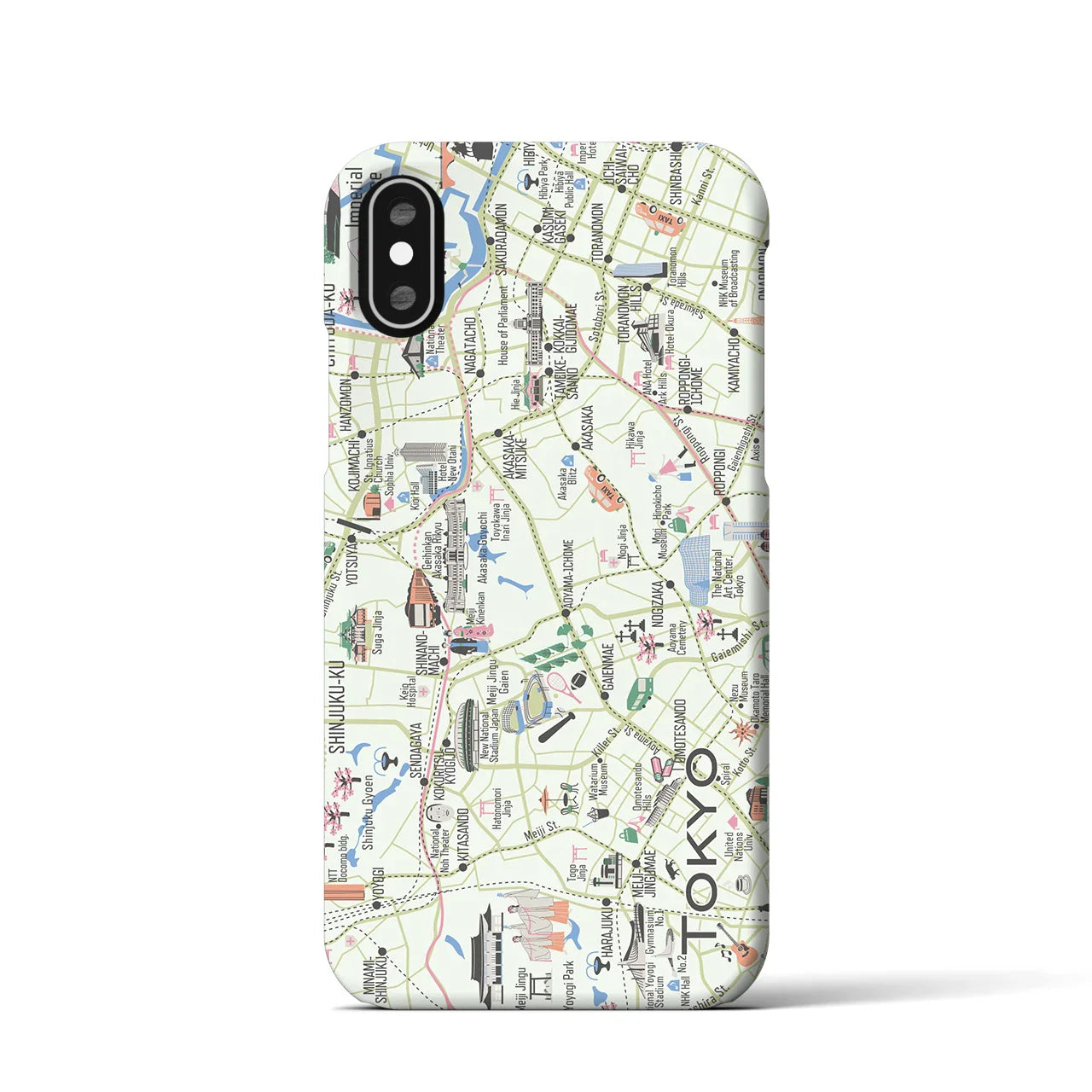 【東京都心西部】イラストマップiPhoneケース(バックカバータイプ)