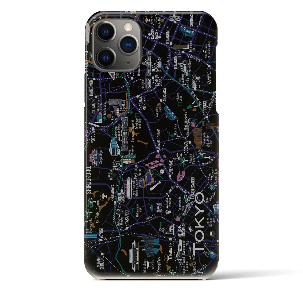【東京都心西部】イラストマップiPhoneケース(バックカバータイプ)