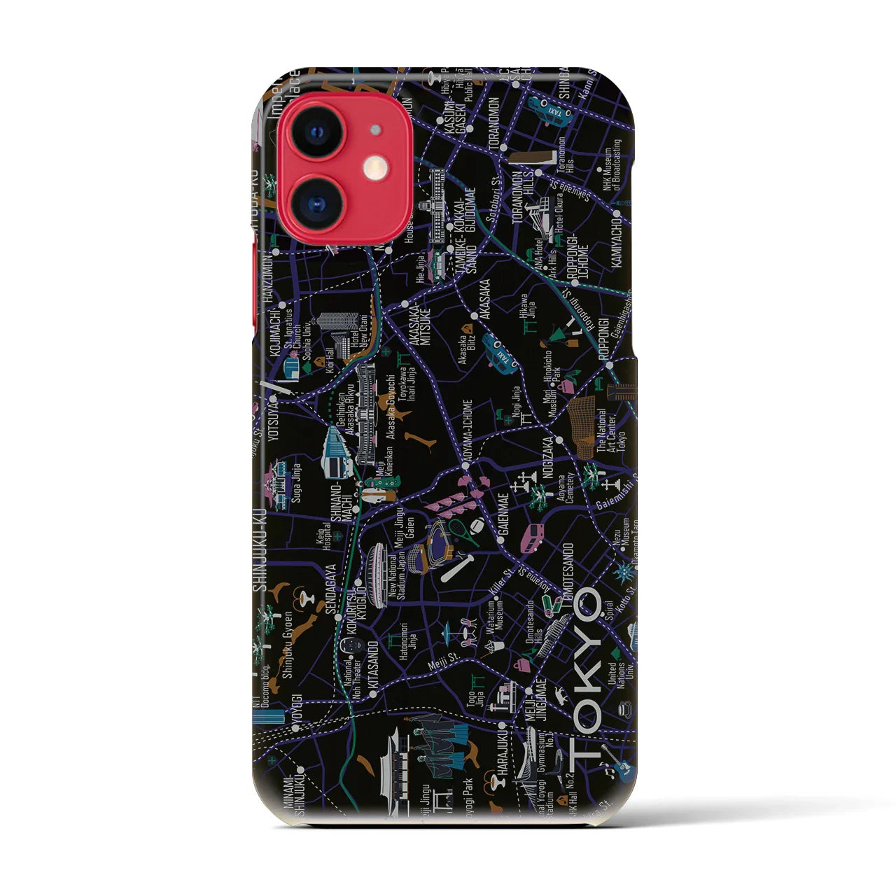 【東京都心西部】イラストマップiPhoneケース(バックカバータイプ)
